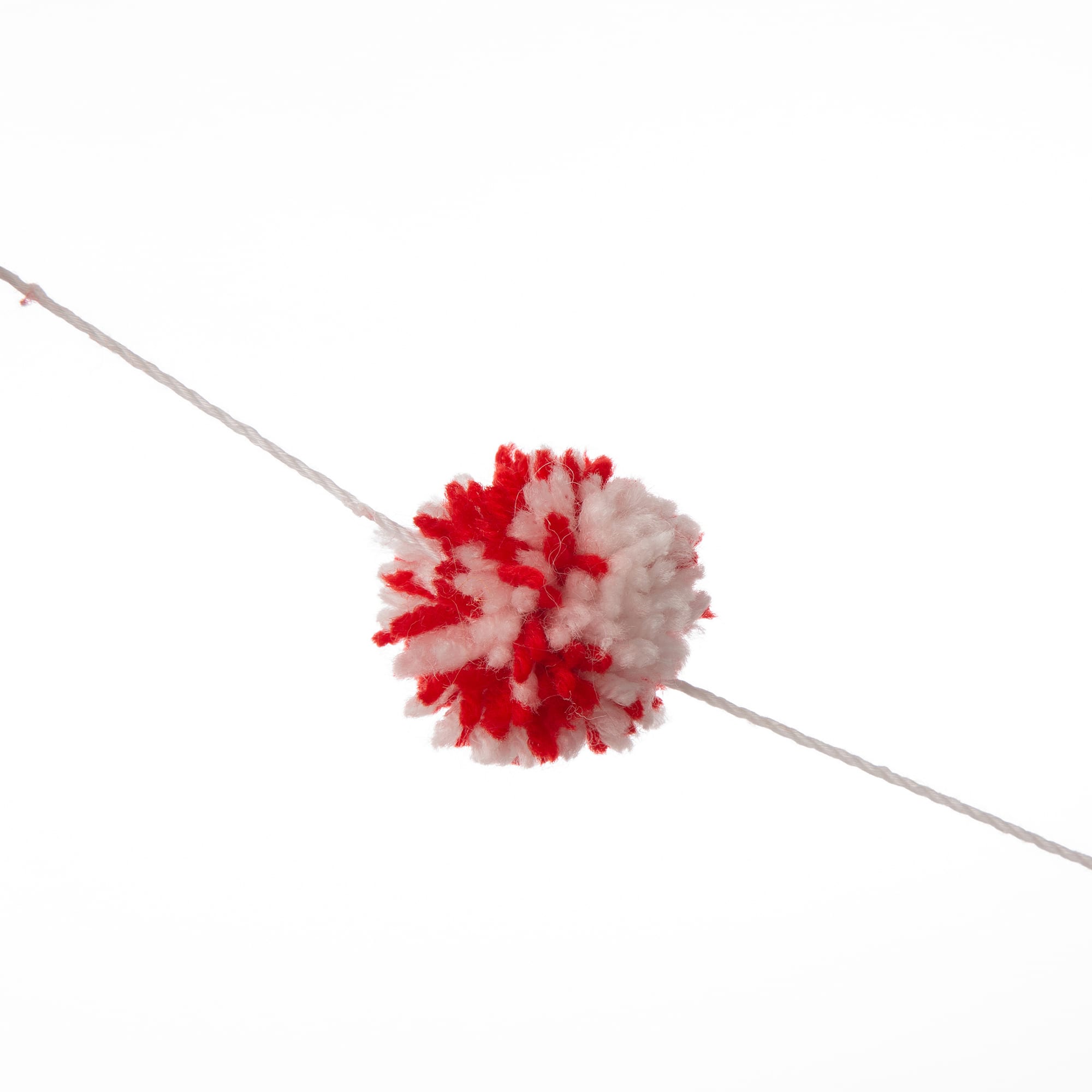 Glitzhome® 6ft. Red & White Fabric Christmas Gnome Garland Set