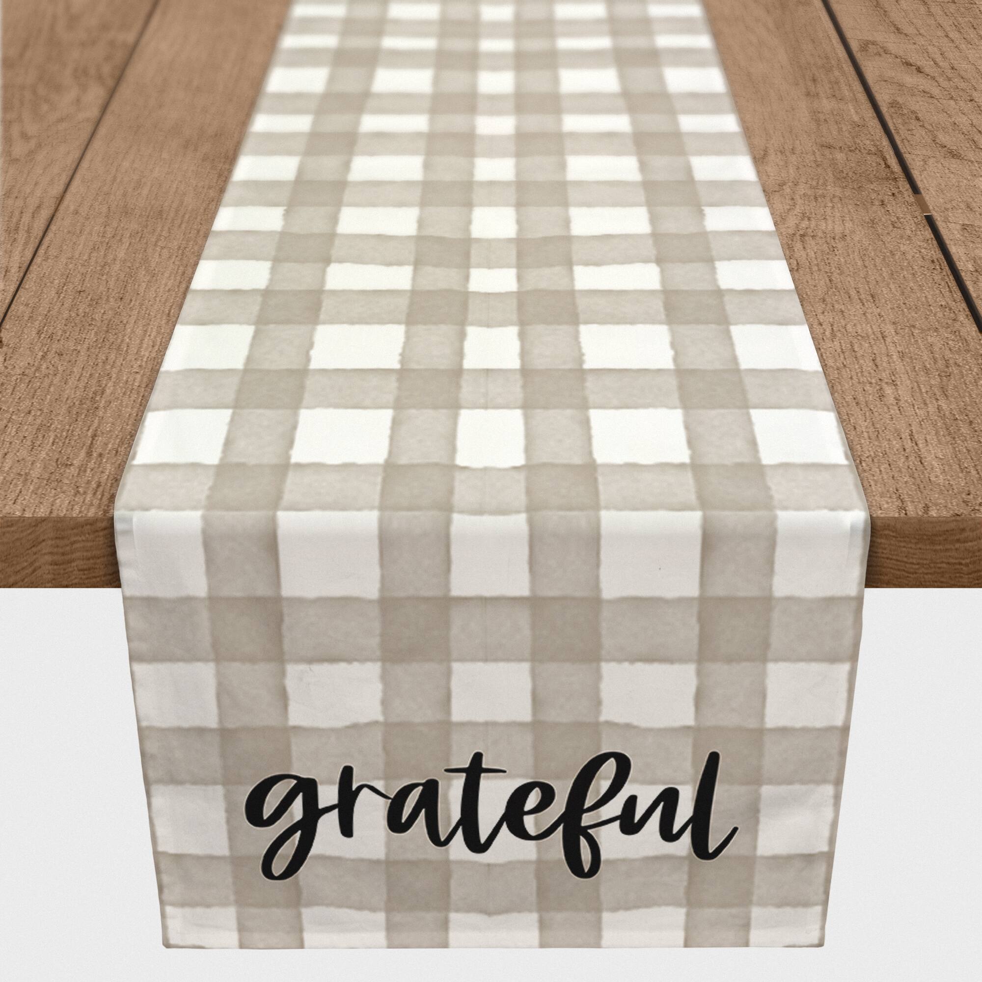 72" Green Plaid Grateful Poly Twill Table Runner