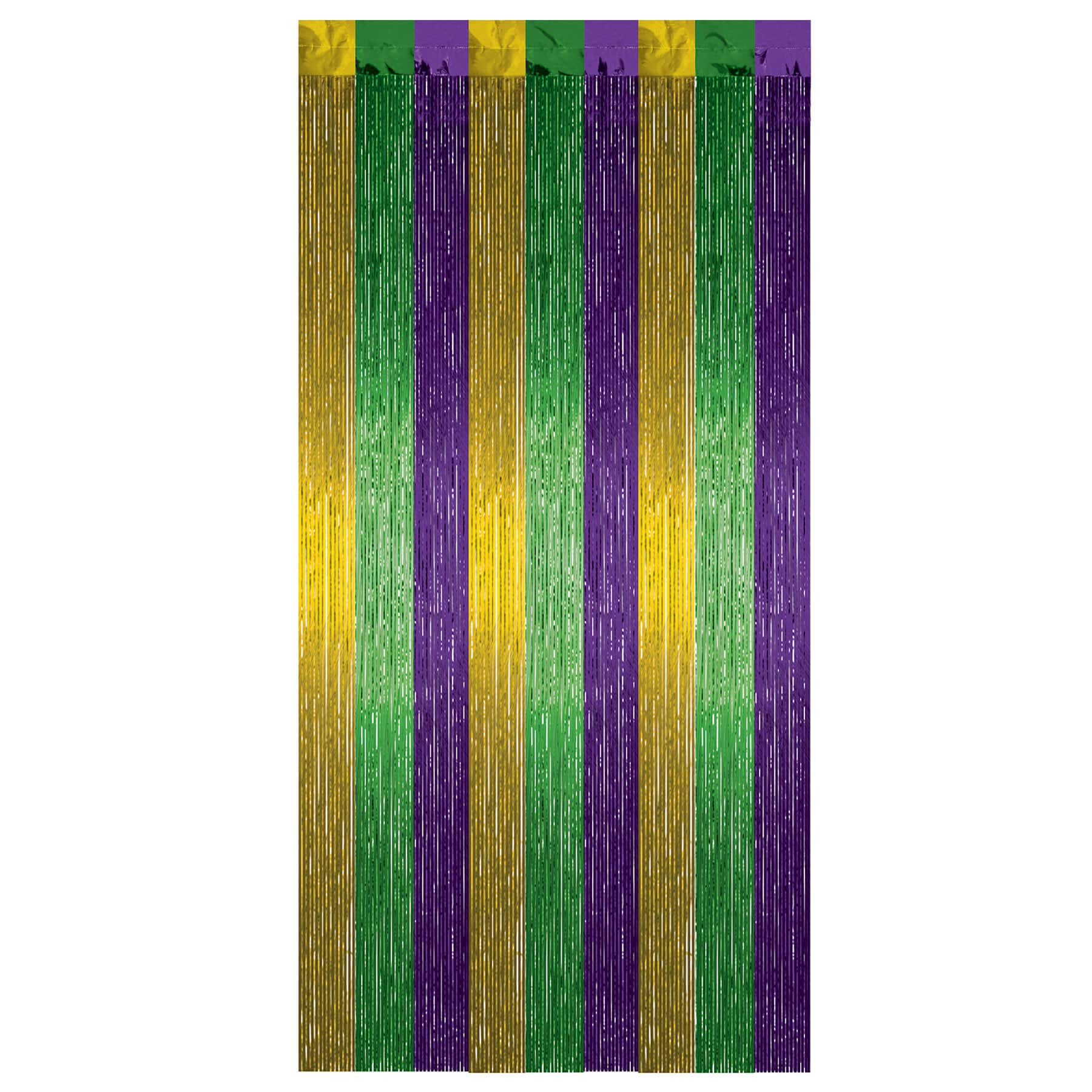 Beistle 8ft. x 3ft. Mardi Gras 1-Ply Gleam 'N Curtain