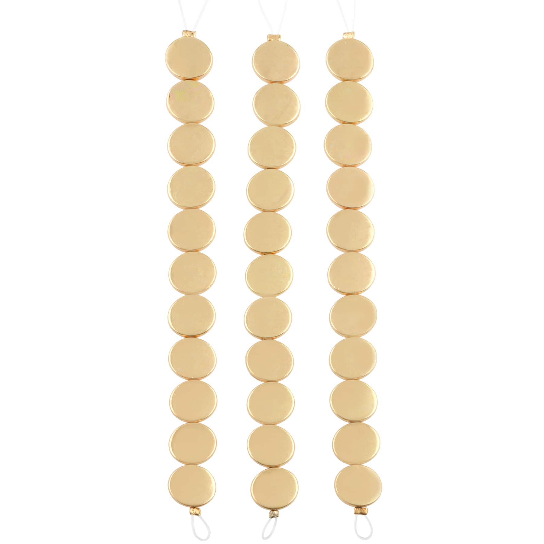 Gold Metal Coin Beads, 11mm by Bead Landing™