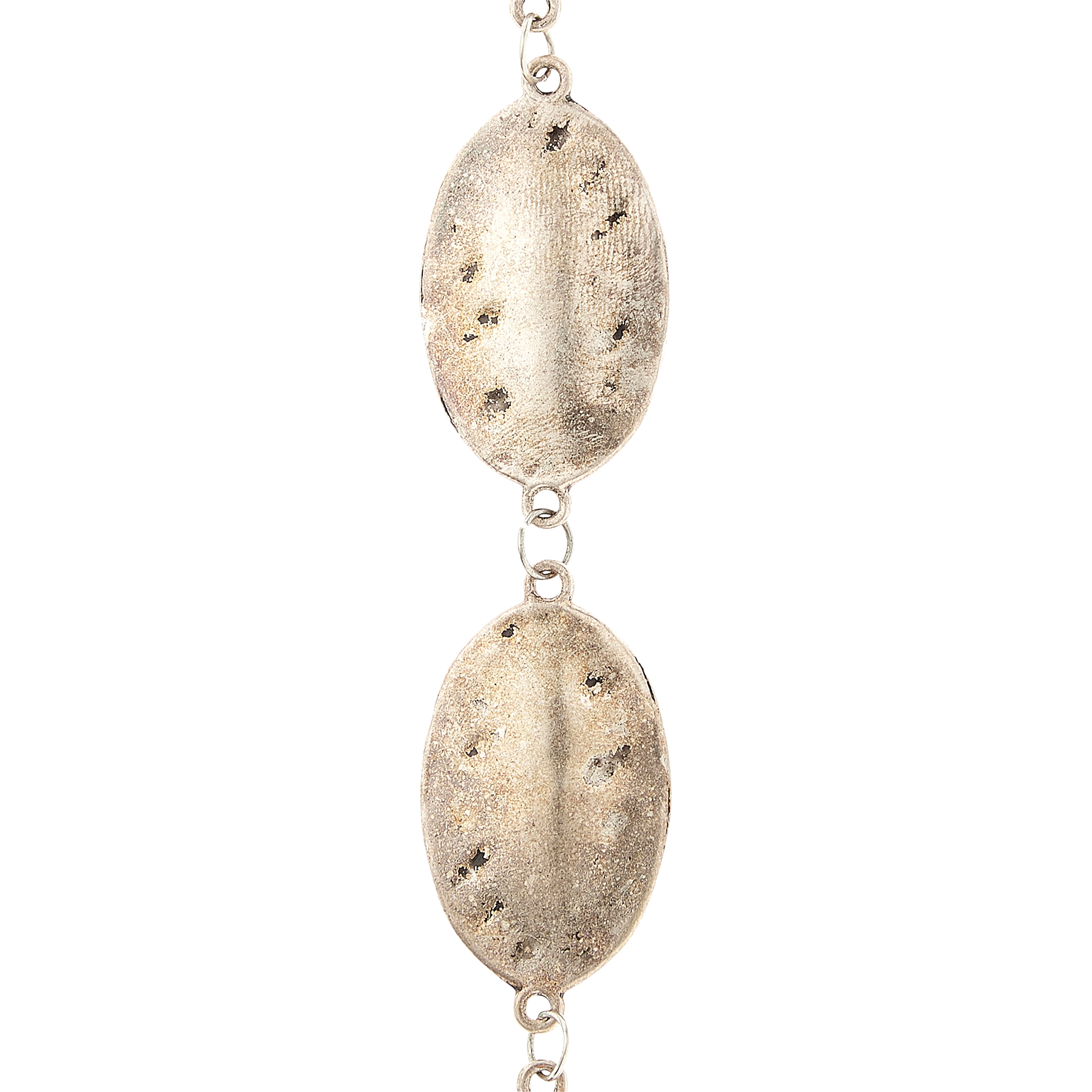 12 Pack:  Silver Plated Metal Oval Beads, 33mm by Bead Landing™
