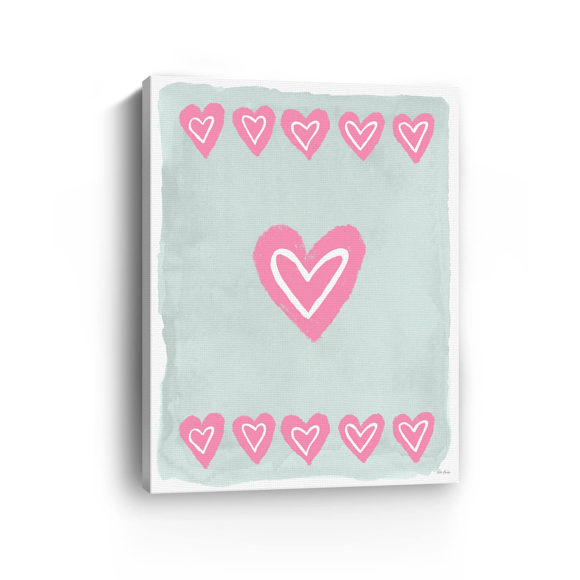 Green Heart Row Canvas Giclée Art