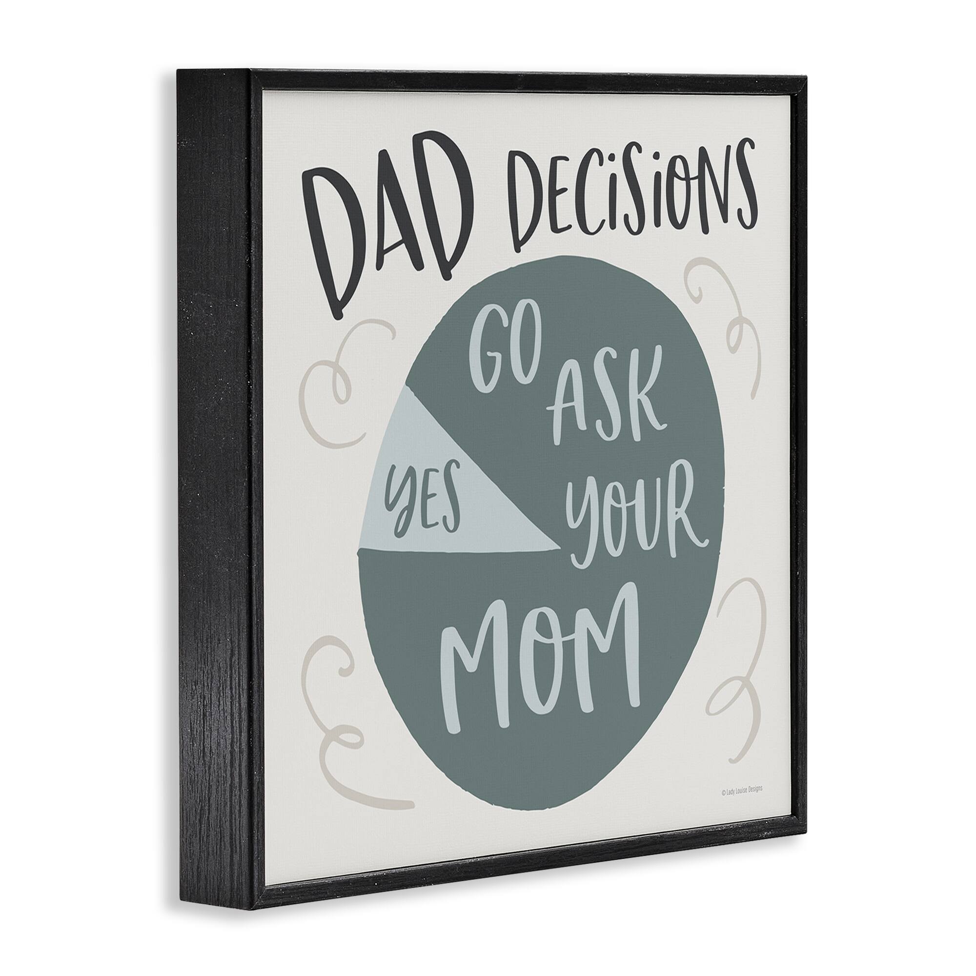 Stupell Industries Humorous Dad Decisions Pie Chart Phrase Framed Giclee Art