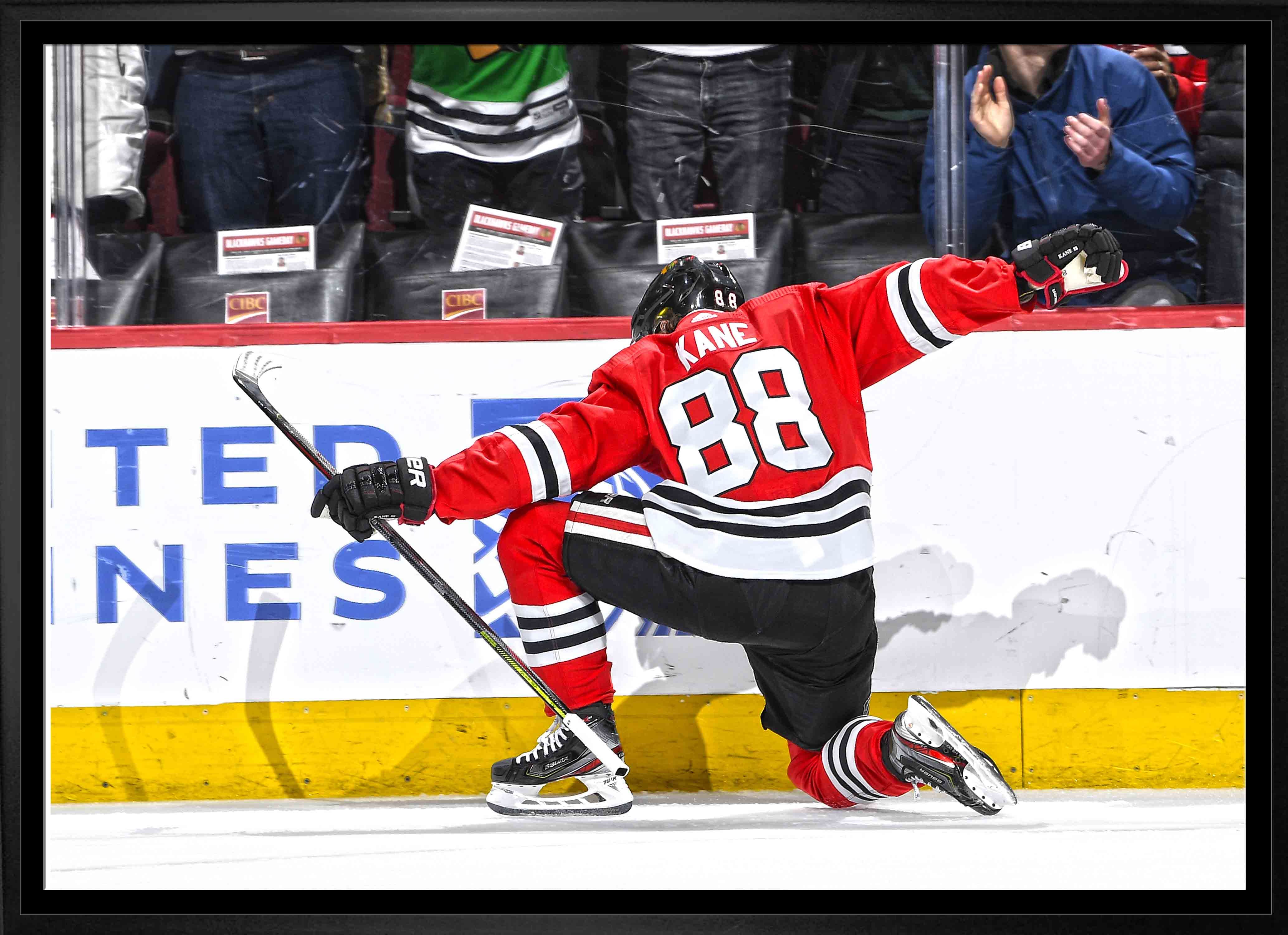 Patrick Kane Chicago Blackhawks Framed 20" x 29" Goal Celebration Canvas 31.5" x 22.5"