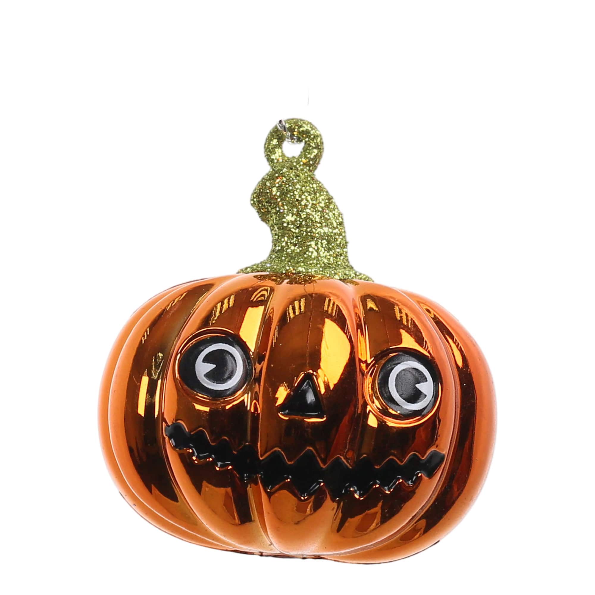 3 Pack 60mm Glitter Jack-o'-Lantern Shatterproof Ornaments by Ashland®