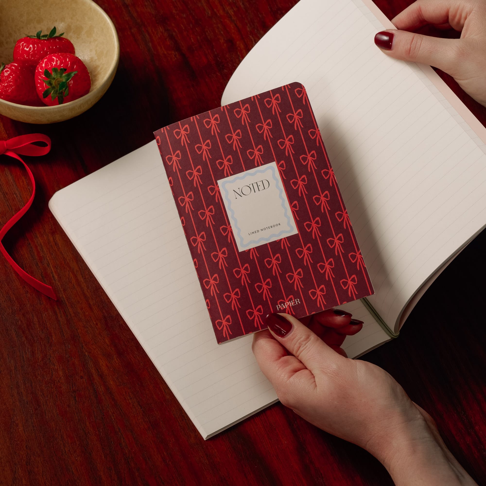 Papier Checkerboard & Bows Softcover Lined Notebook Set