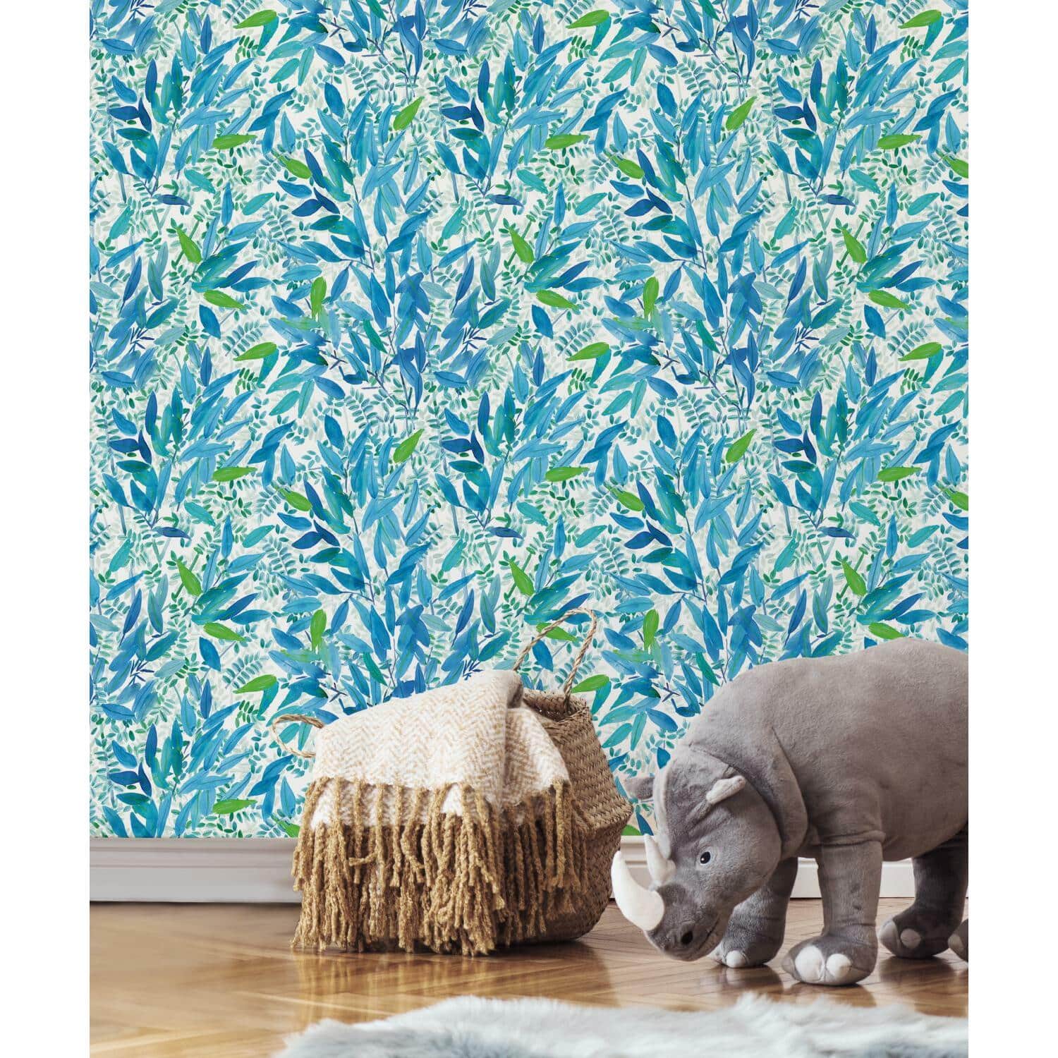 RoomMates Watercolor Leaves Peel & Stick Wallpaper