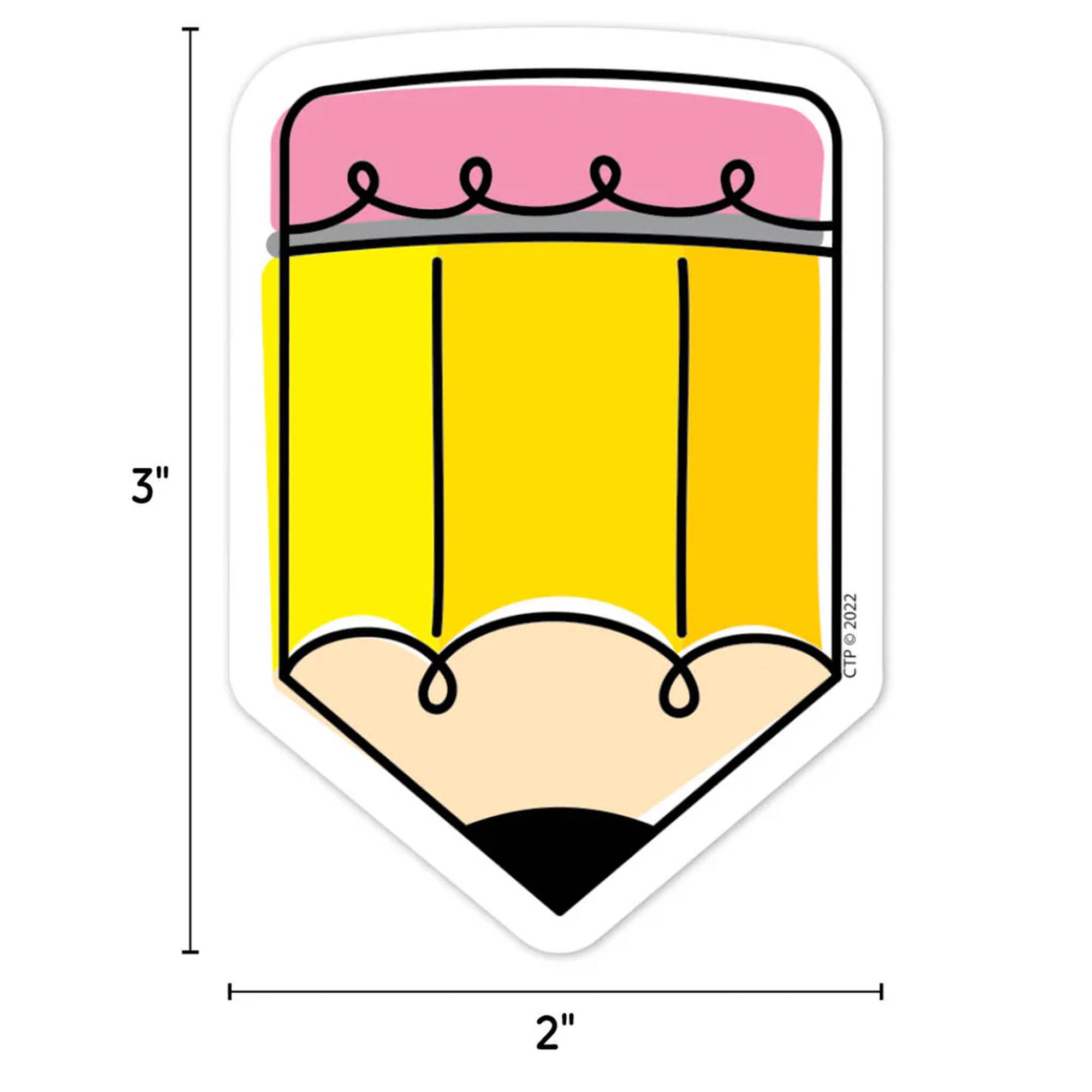 Creative Teaching Press® Core Décor Doodle Pencil Designer Cut-Outs, 3 Packs of 36