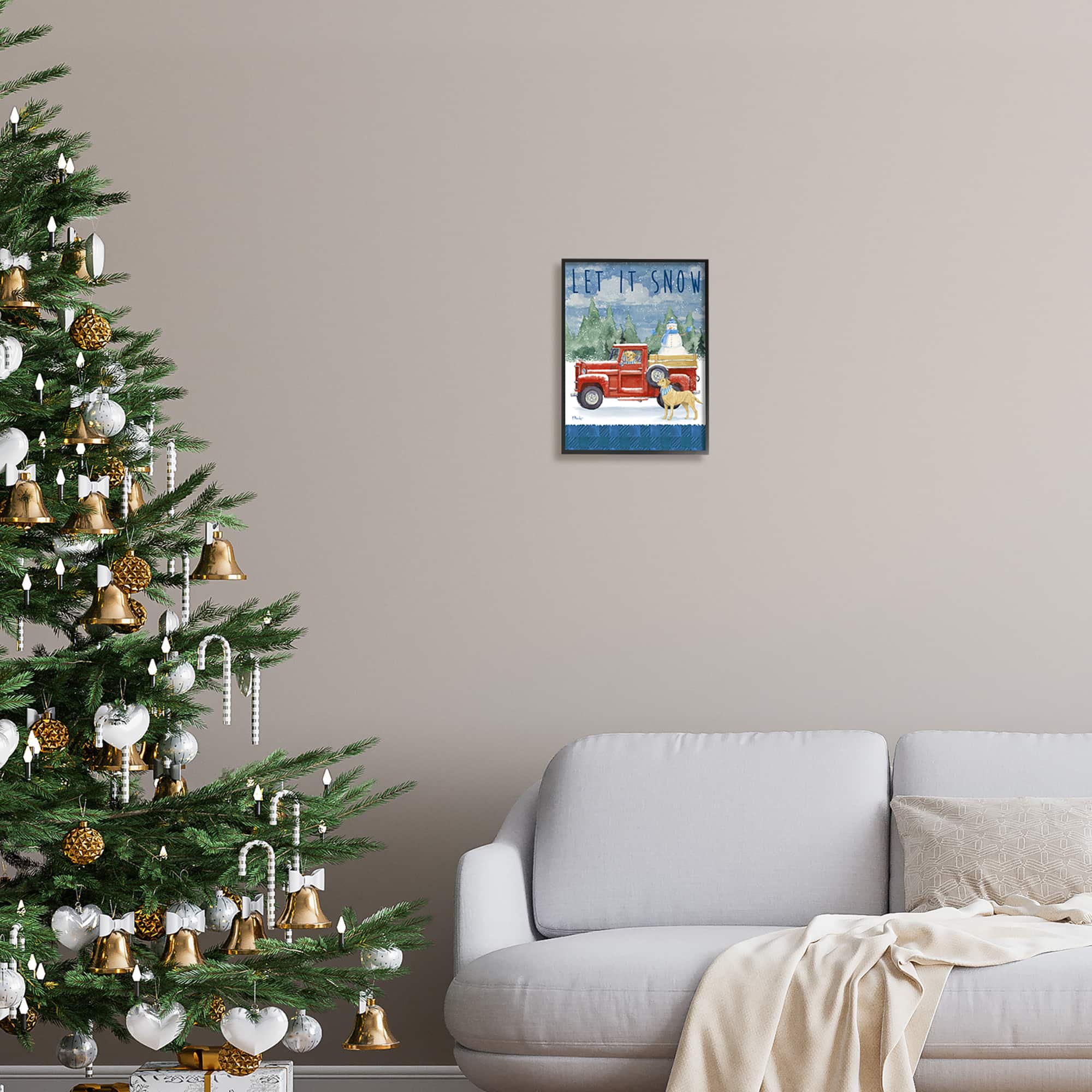 Stupell Industries Let It Snow Winter Dogs Framed Giclee Art