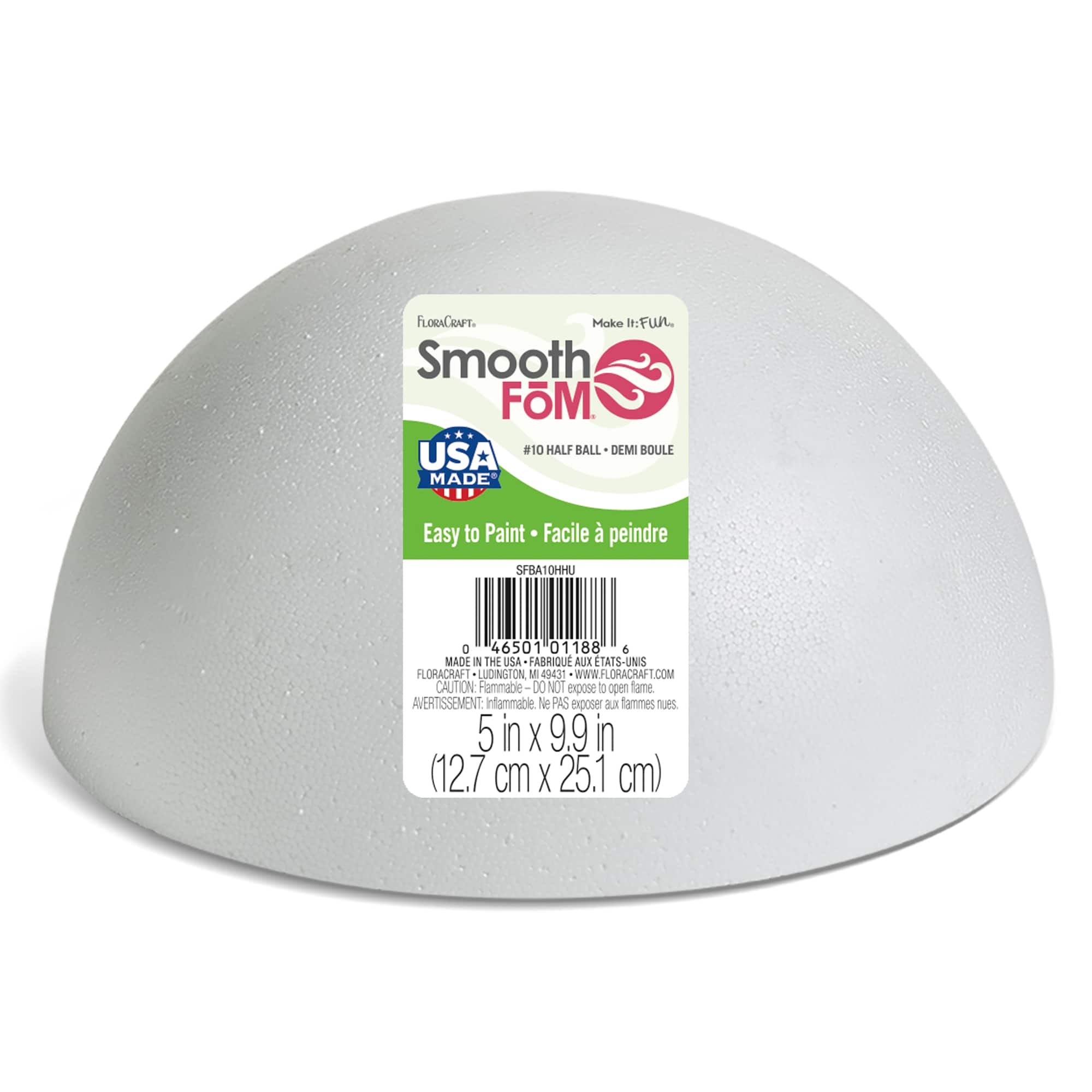 12 Pack: FloraCraft® SmoothFōM® 9.9" Hollow Foam Half Ball