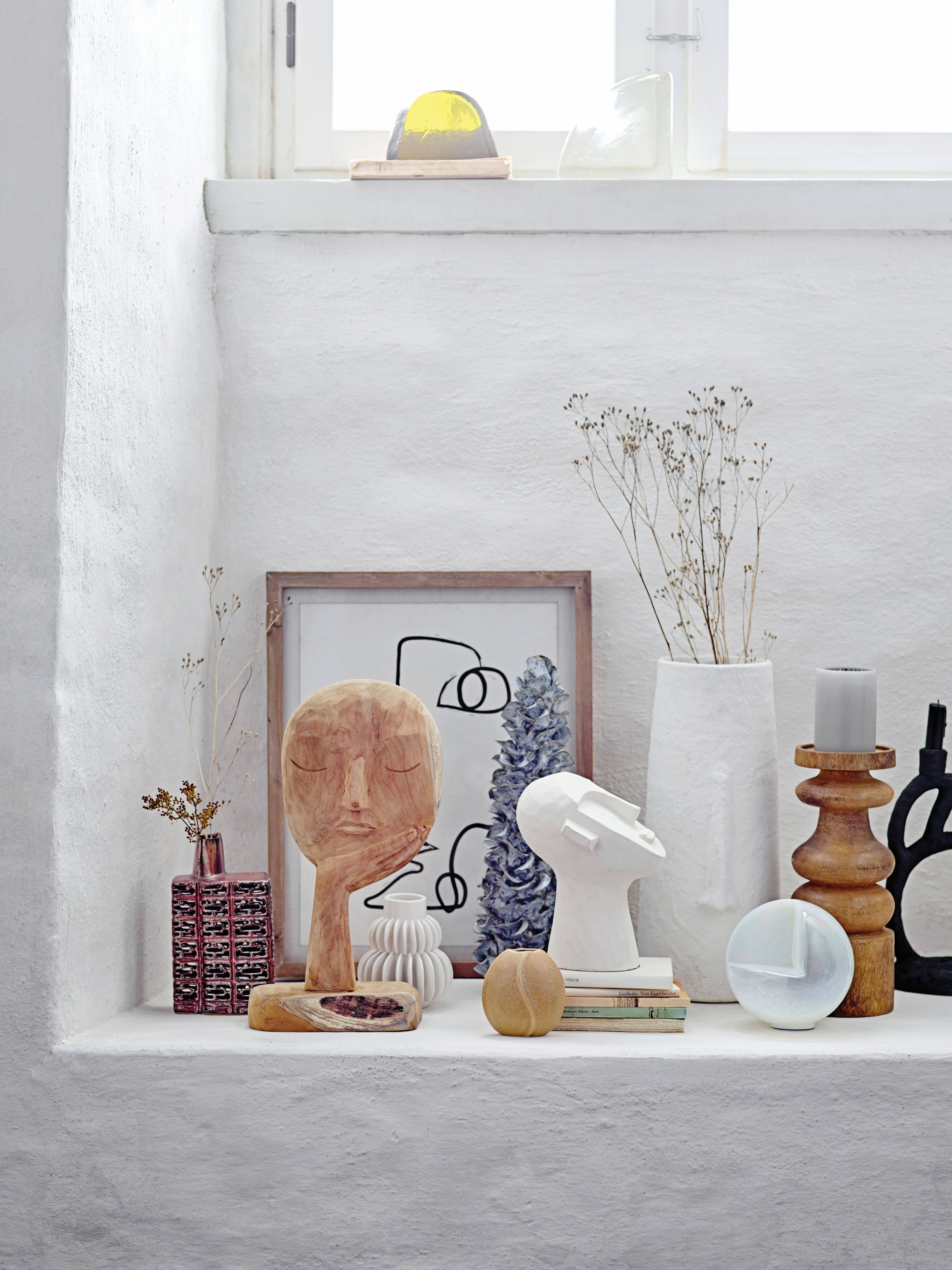 Hello Honey® 9" White Cement Face Sculpture