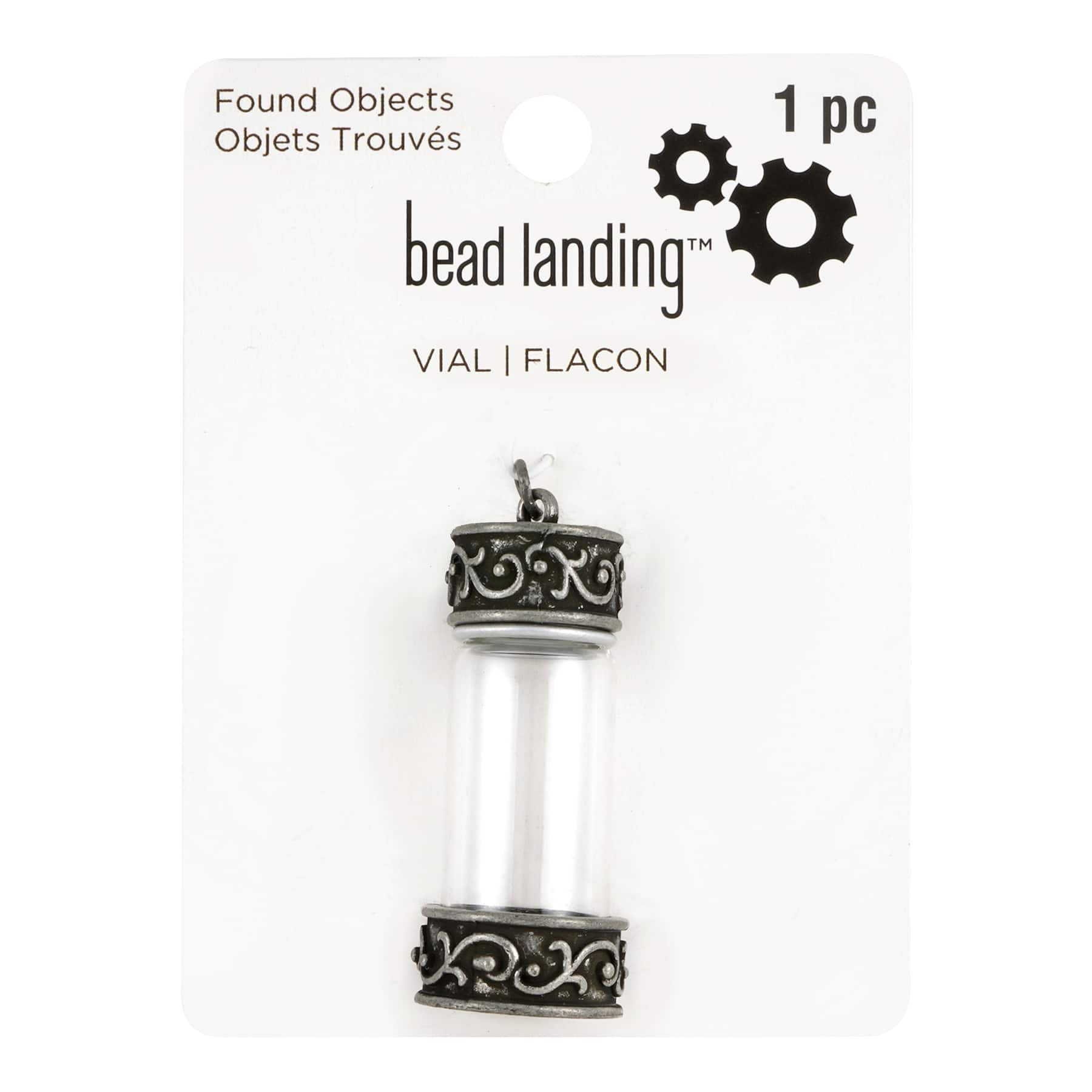12 Pack: Found Objects Silver Oxide Vial Pendant by Bead Landing™