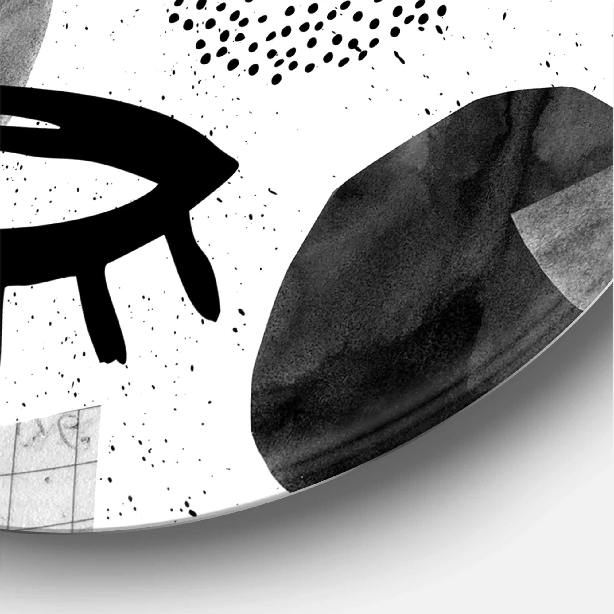 Designart - Collage of Eyes & Doodles In Contemporary Style II - Modern Metal Circle Wall Art