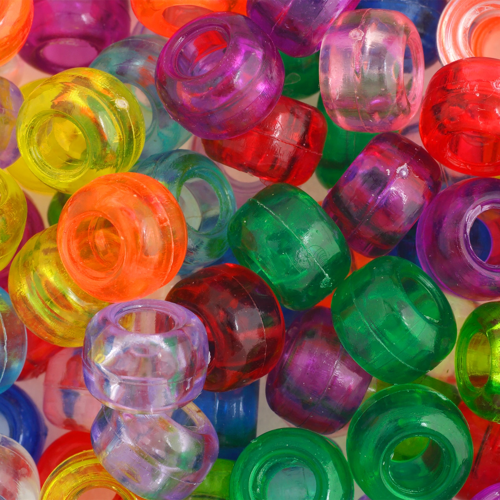 John Bead 9mm Transparent Pony Beads, 1,000ct