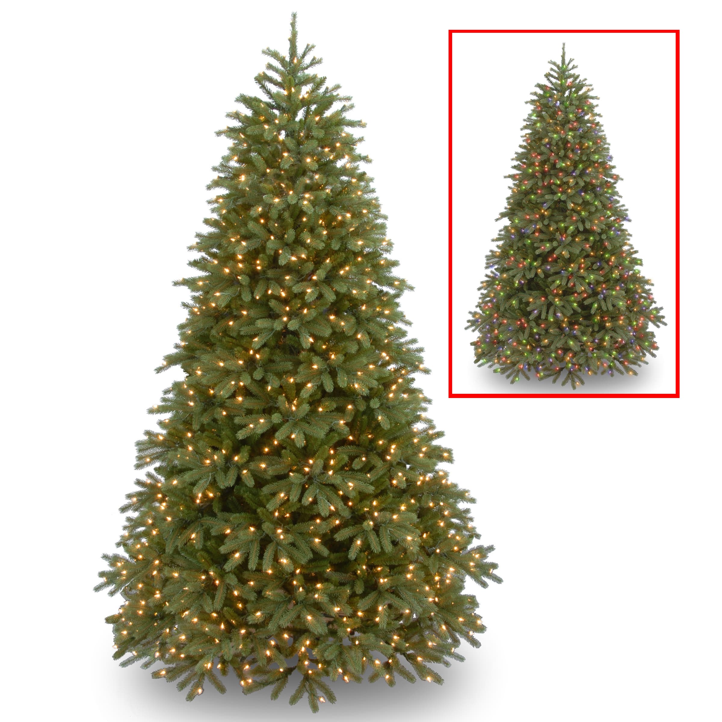 7.5 Ft Pre-Lit PowerConnect™ Feel Real® Jersey Fraser Fir Medium Artificial Christmas Tree, Dual Color® LED Lights By National Tree Company ,