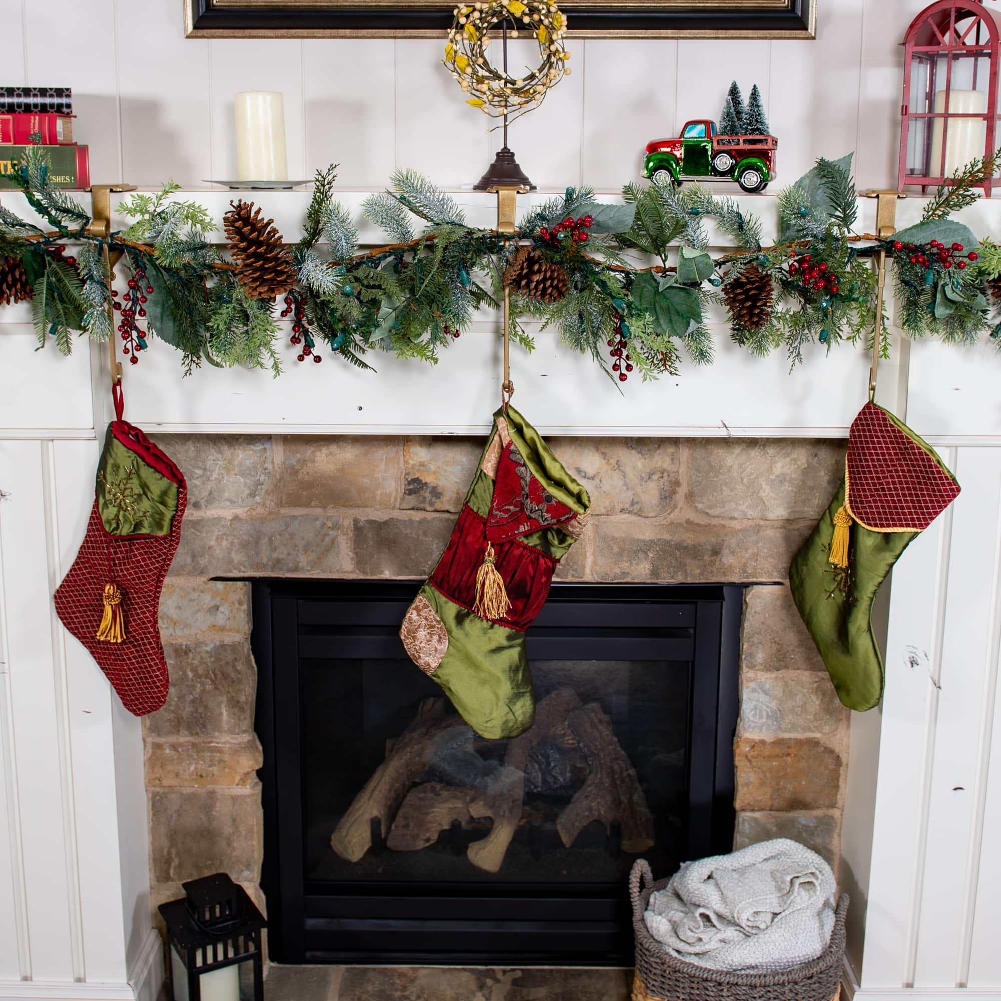Village Lighting Mantle Garland & Stocking Hanger