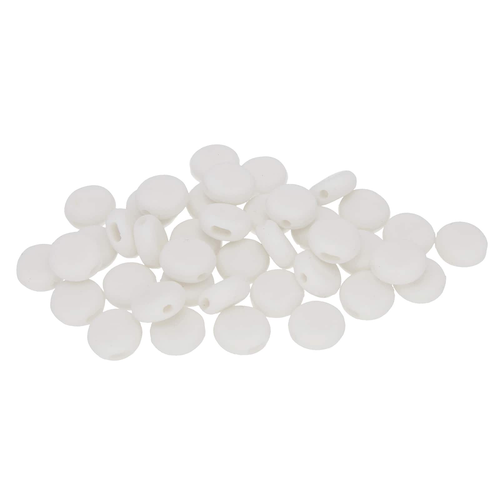 12 Packs: 48 ct. (576 total) Fablastic™ White Silicone Cord Locks, 10mm