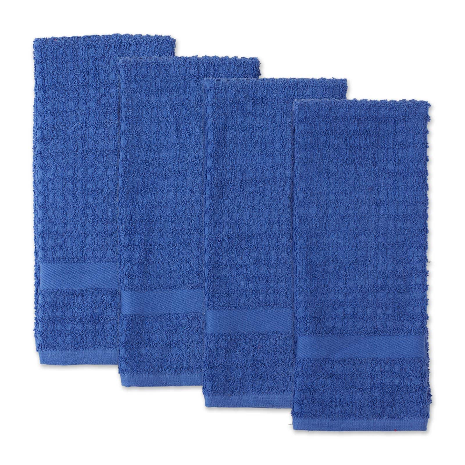 DII® Solid Blueberry Waffle Terry Dishtowel, 4ct.