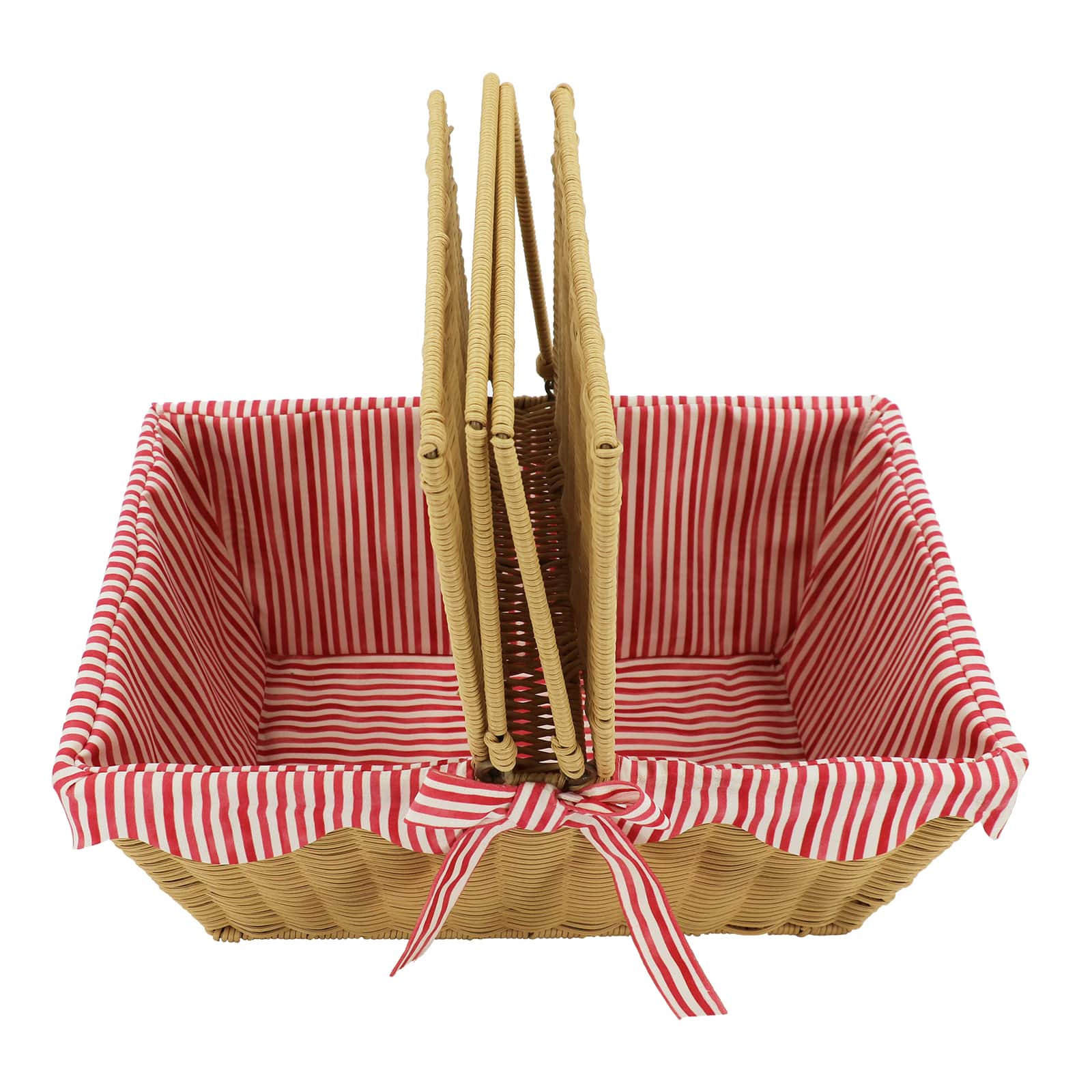 Red & White Stripe Picnic Basket by Celebrate It™