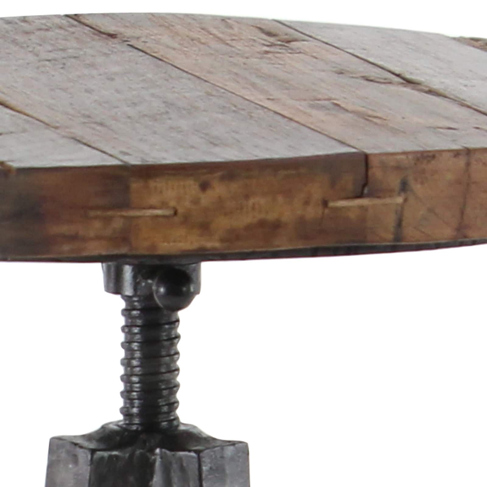 29" Brown Iron & Wood Industrial Stool