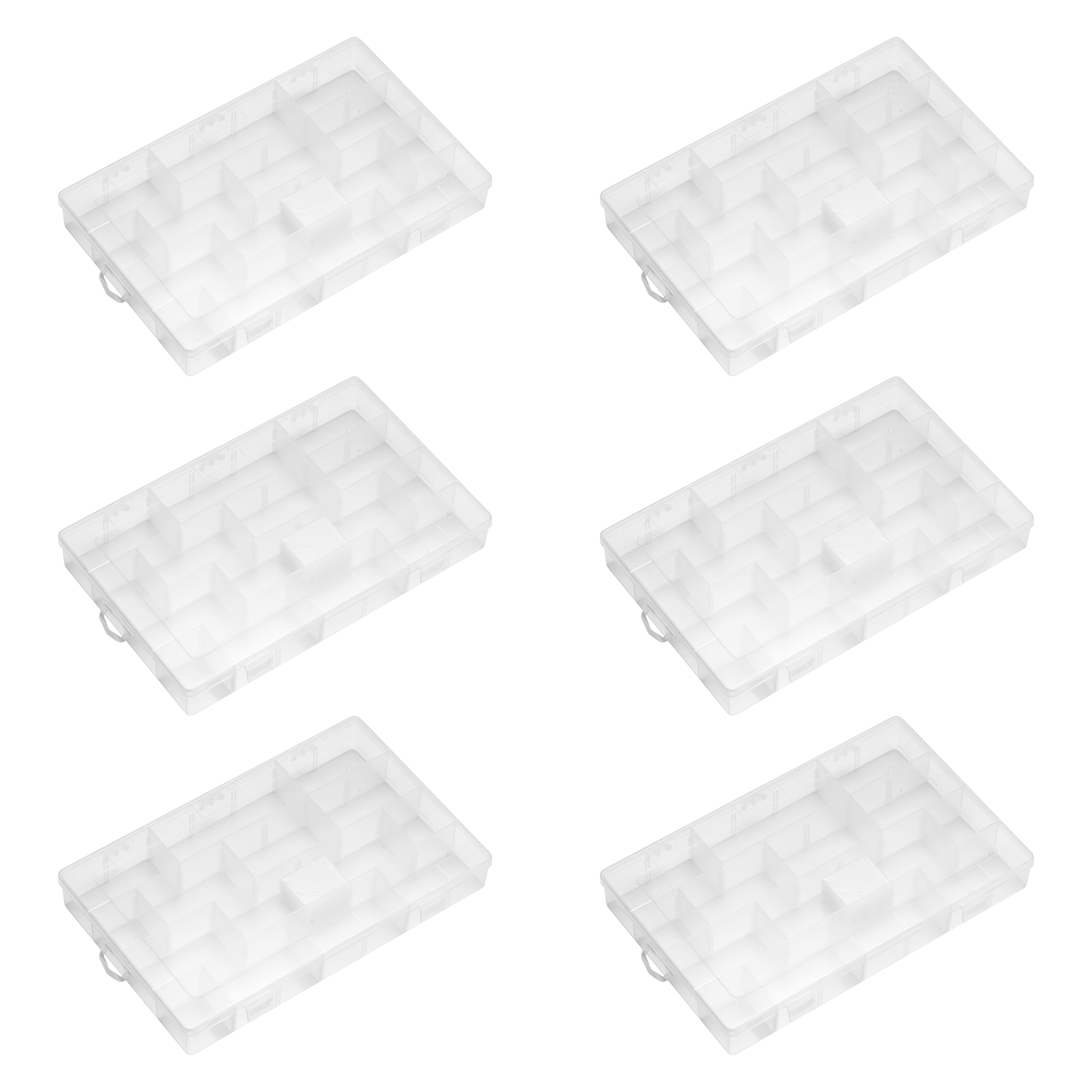 6 Pack: 13.5" x 8.5" Clear Adjustable Plastic Storage Case by Simply Tidy®