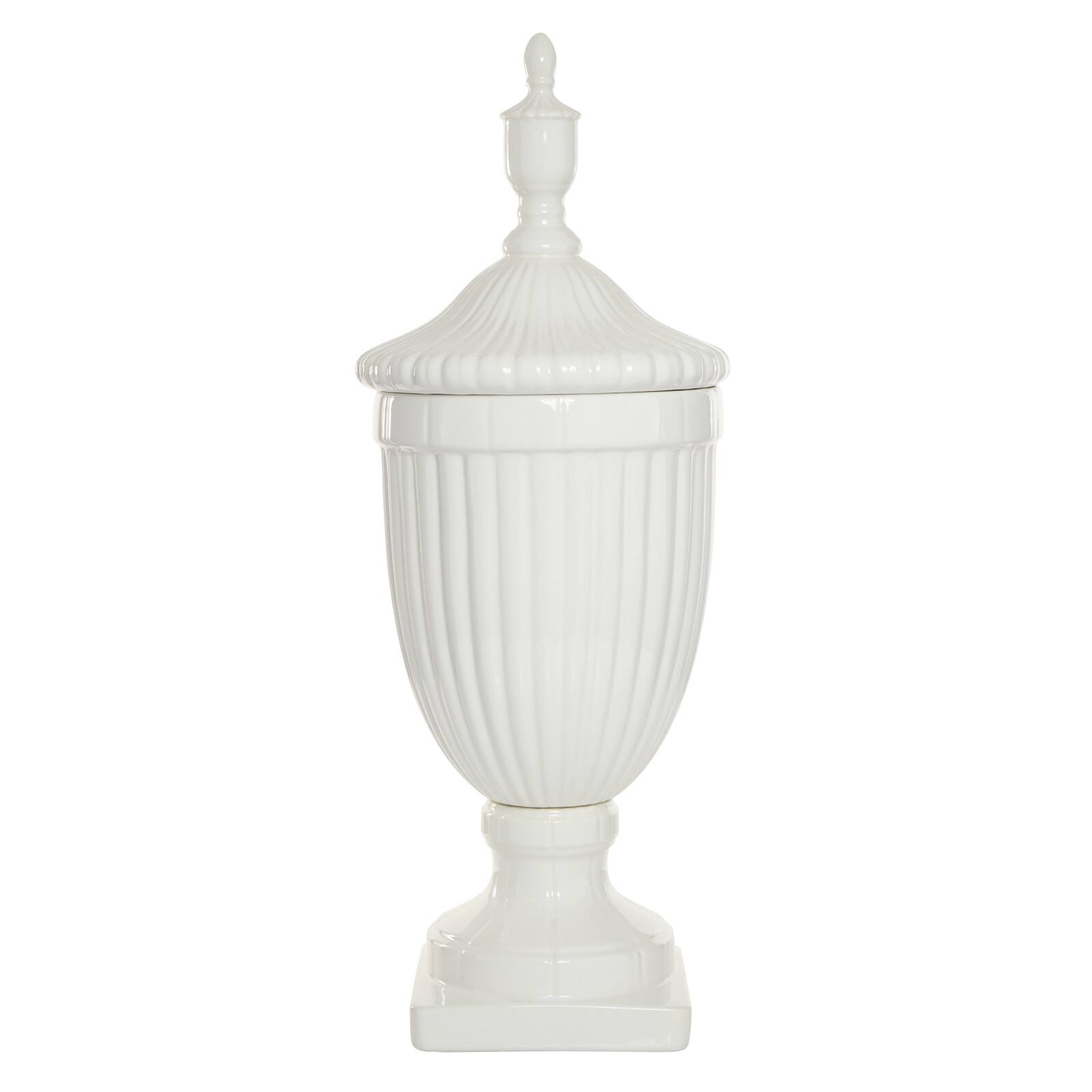 26" White Dolomite Country Decorative Urn