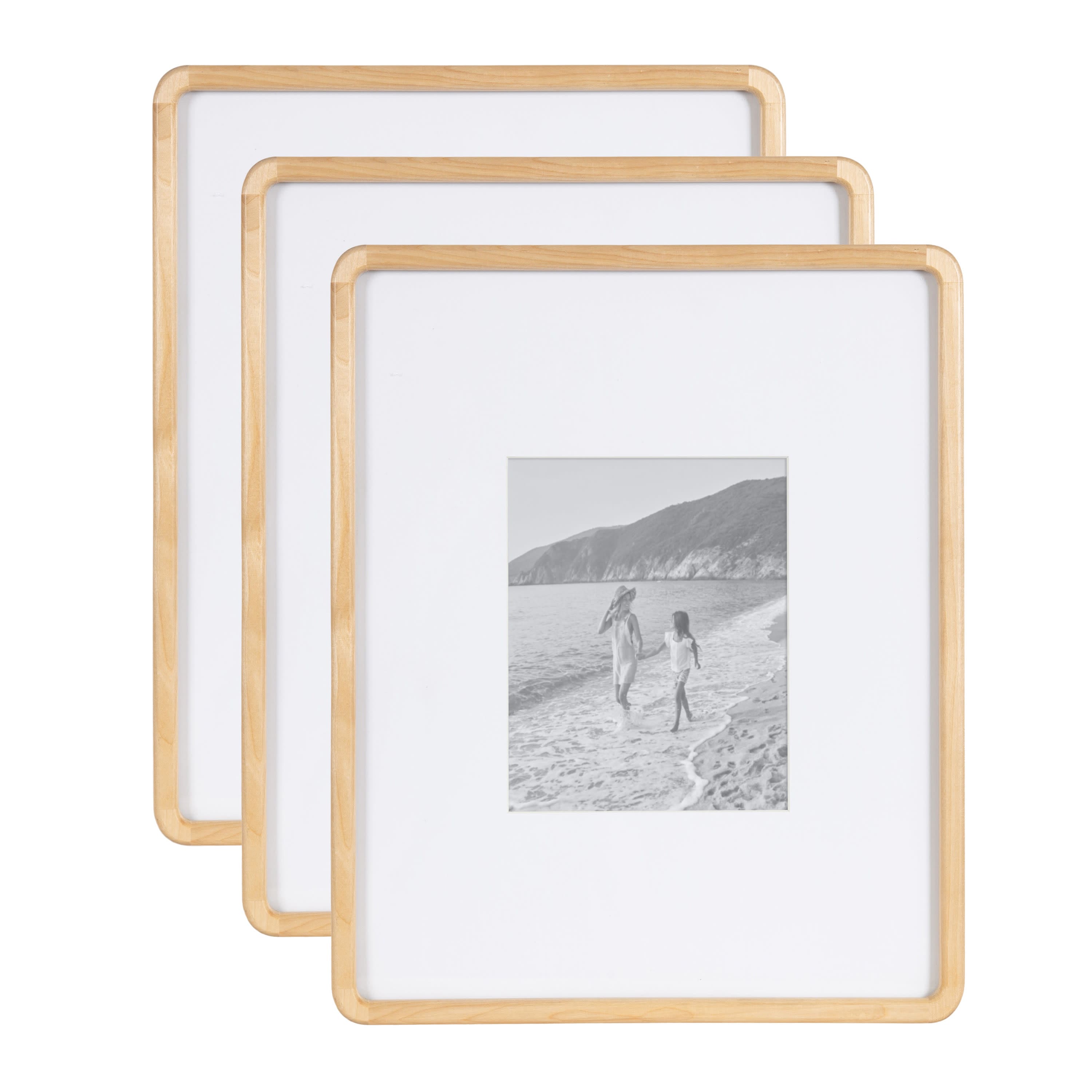 Kate and Laurel 11" x 14" Inglewood Picture Frames with 5" x 7" Mat, 3ct.