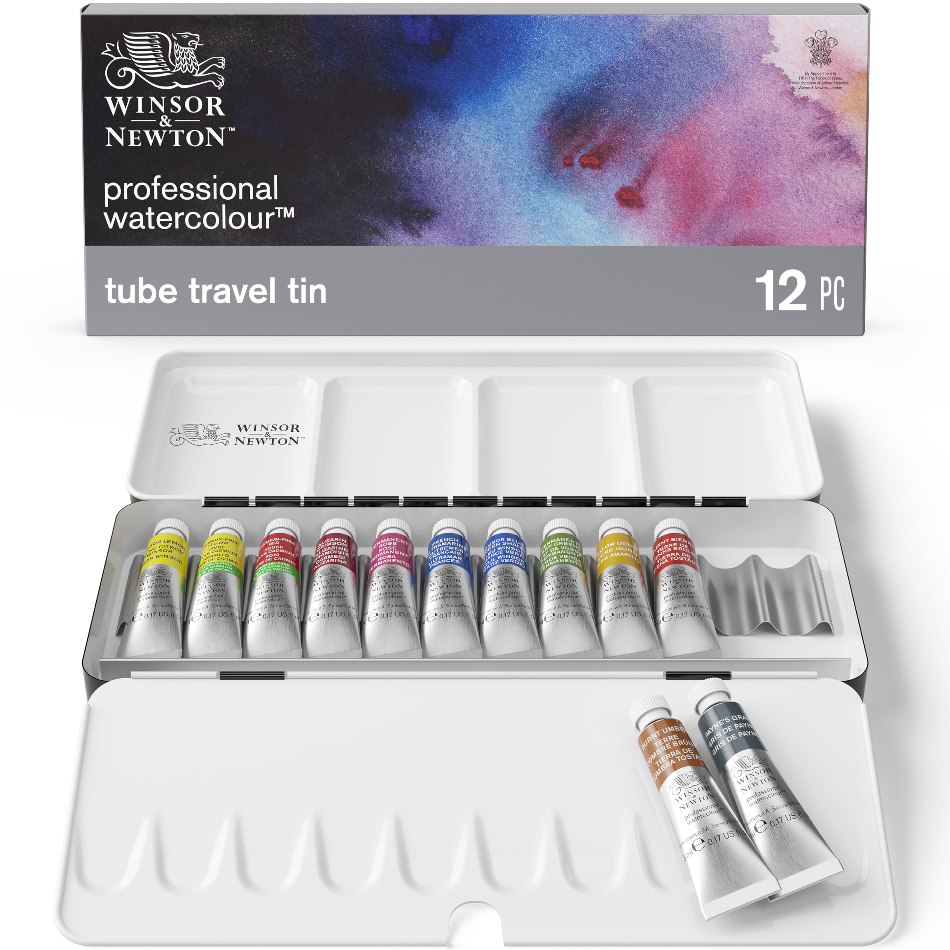 Winsor & Newton™ Professional Watercolour™ 12 Color Tube Travel Tin Set