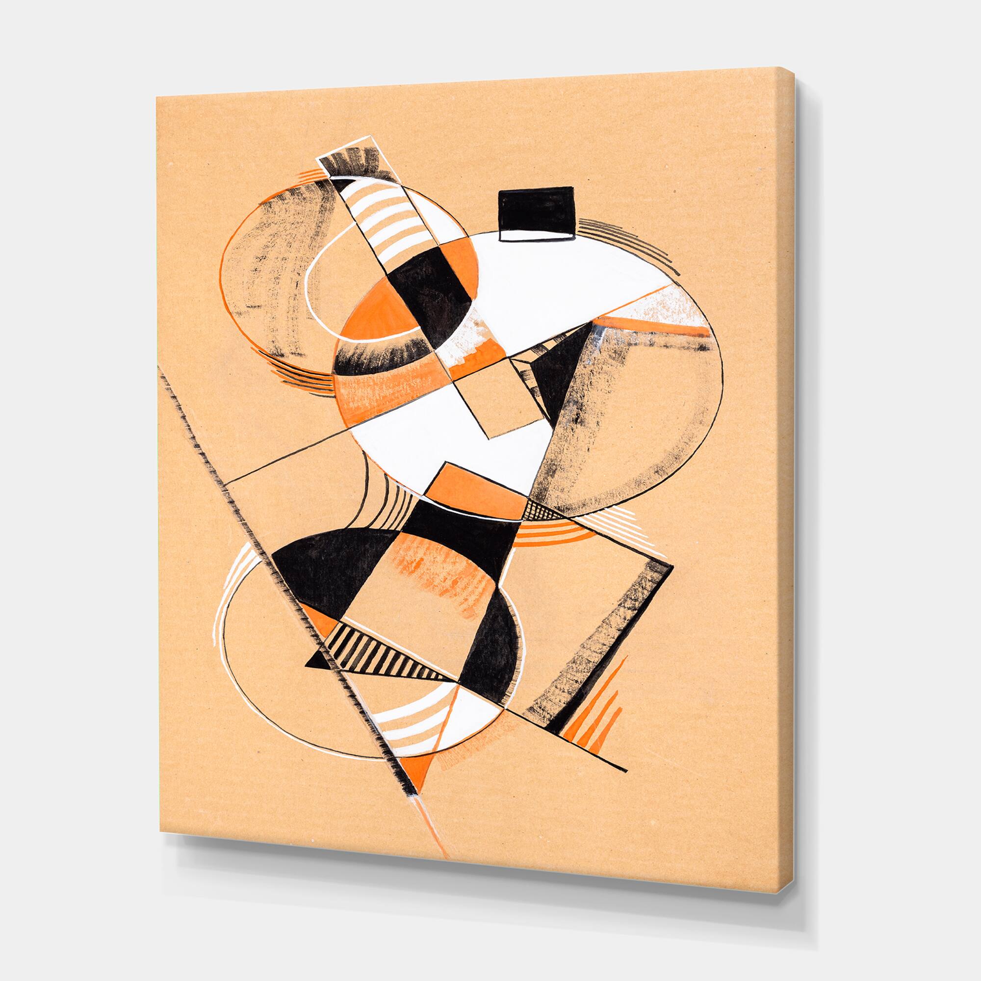 Designart - Colored Geometric Abstract Compositions V - Modern Canvas Wall Art Print