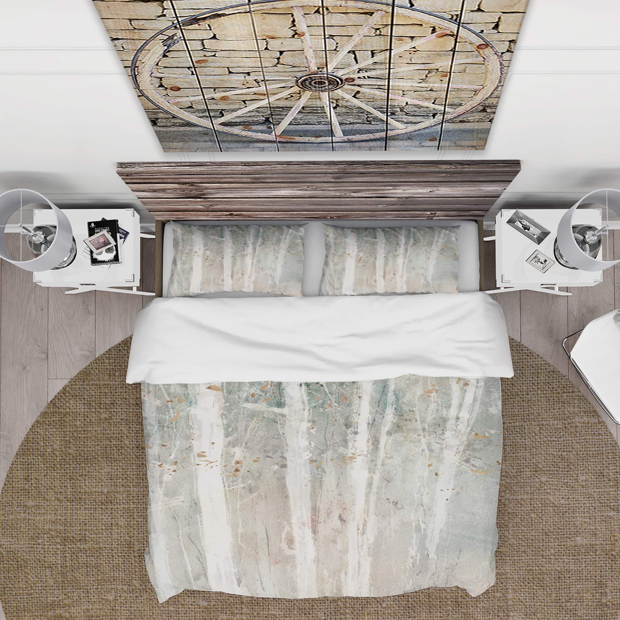 Designart 'A Woodland Walk into the Forest V' Farmhouse Bedding Set