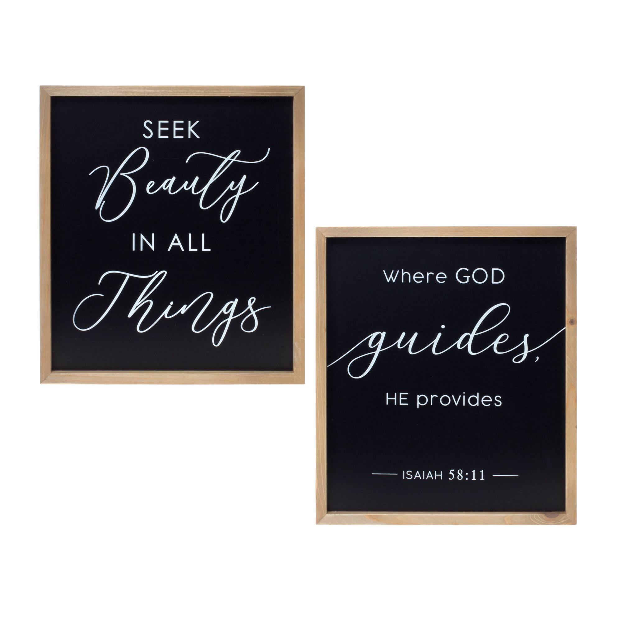 13.75" x 16" Framed Beauty & God Plaque Set