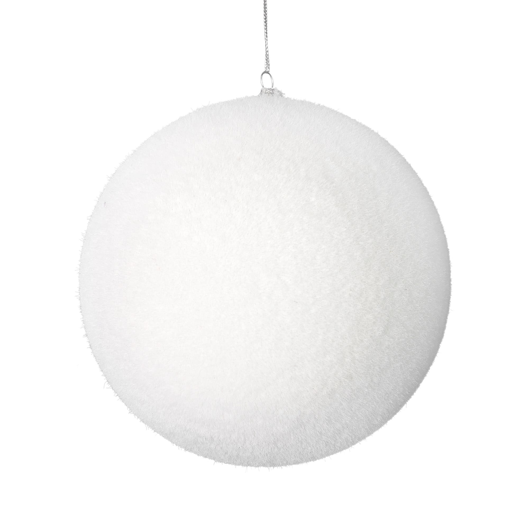 Vickerman 5" White Flocked Ball Ornaments, 4ct.