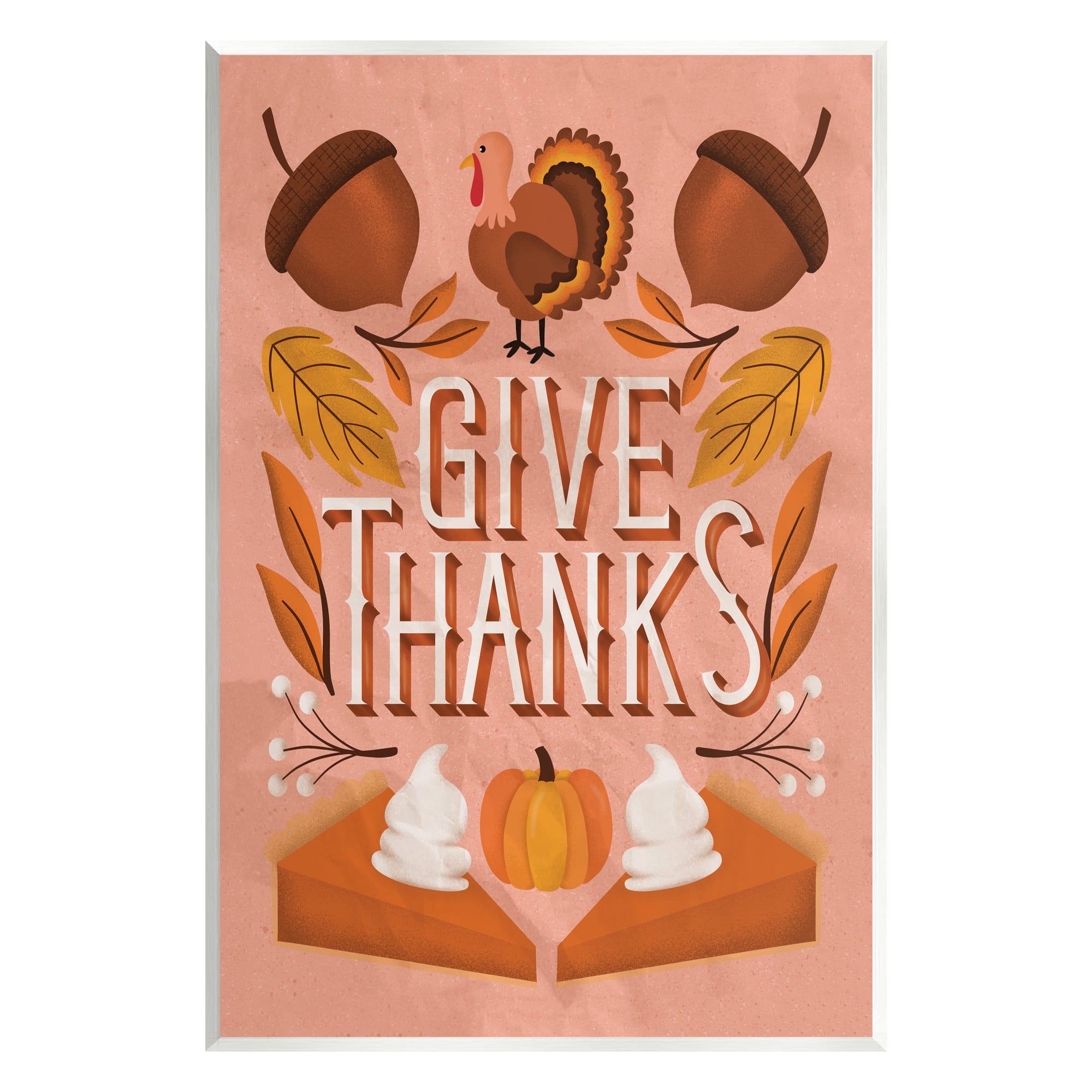 Stupell Industries Give Thanks Botanical Pumpkin Desserts Wall Plaque Art
