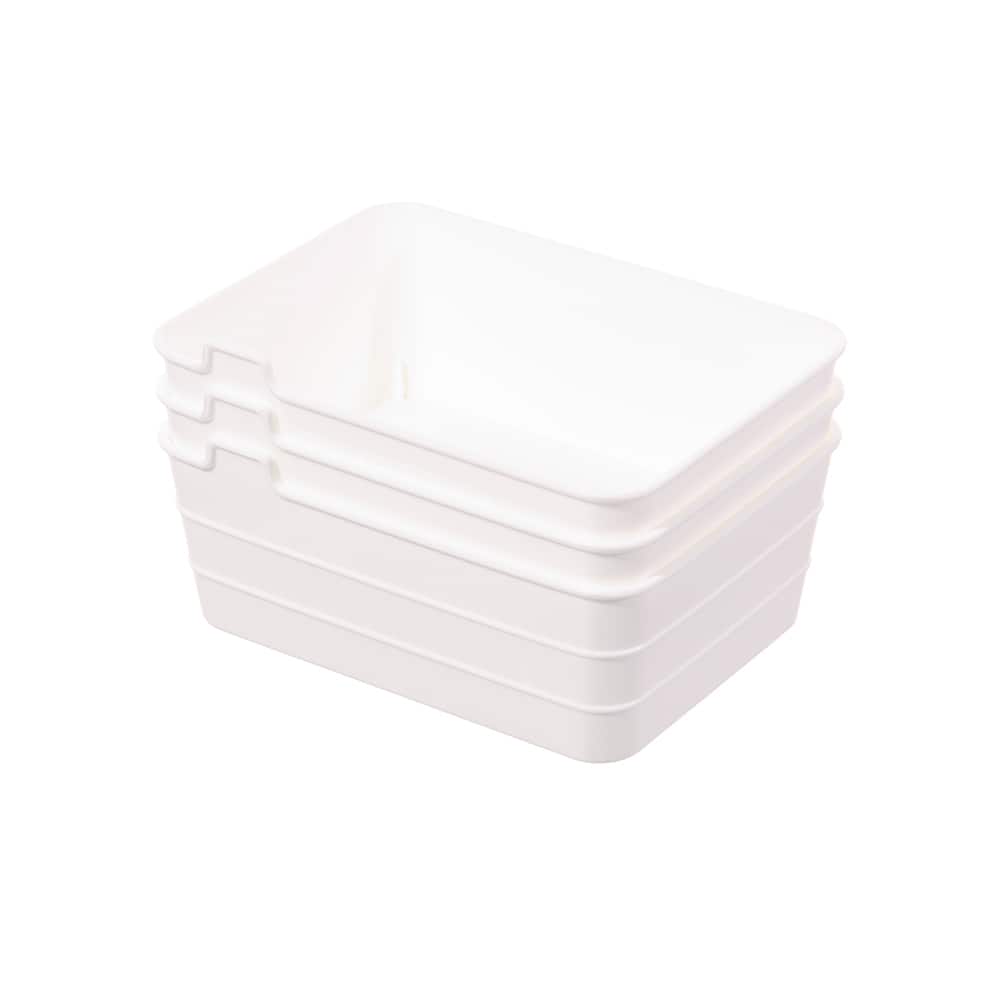 7" White Plastic Flex Tray Drawer Organizers, 3ct. by Simply Tidy®