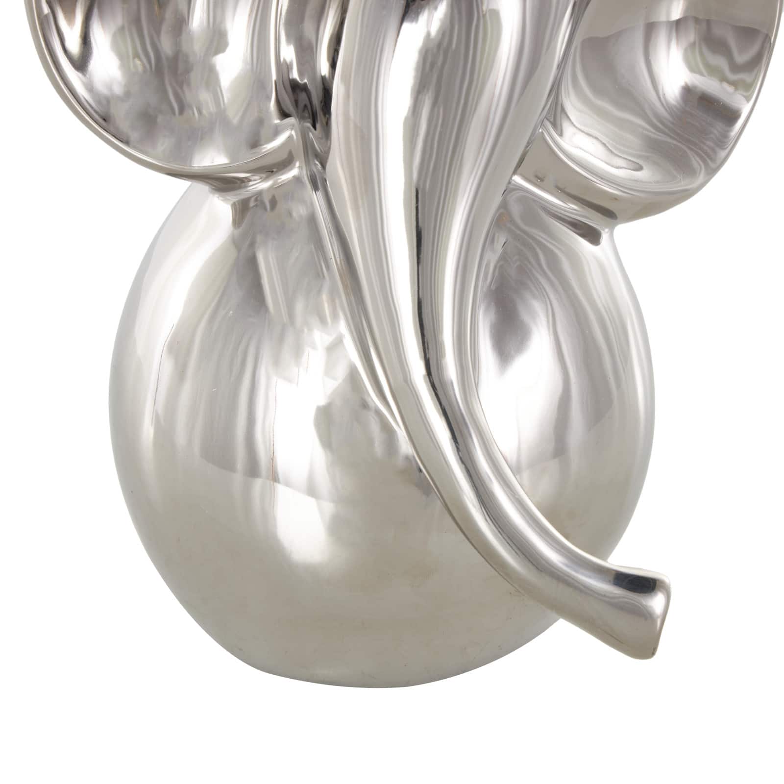 10" Ceramic Glossy Elephant Decorative Sculpture