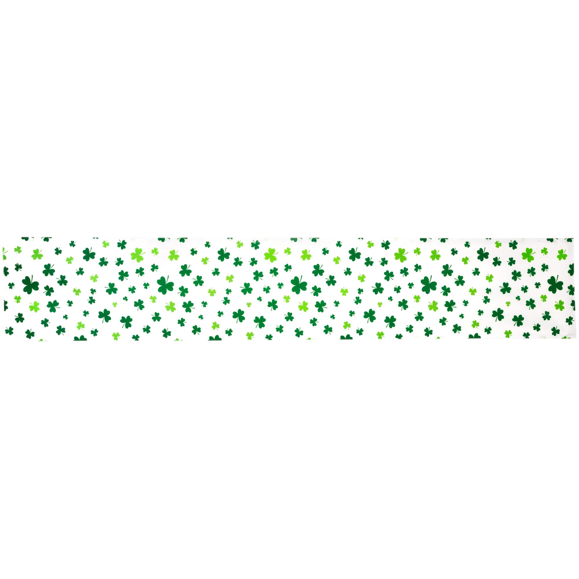 72" White & Green Shamrock St. Patrick's Day Table Runner