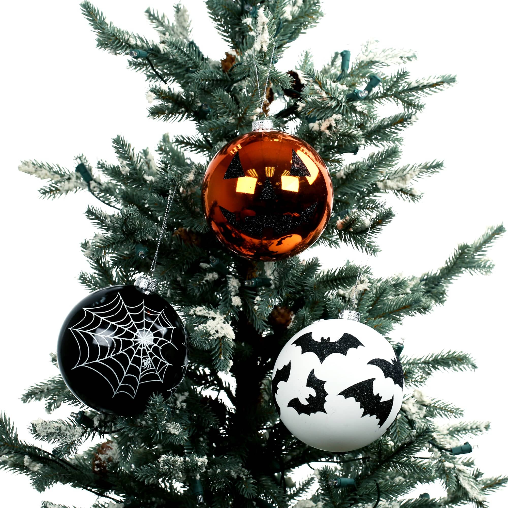 3 Pack 4.75" Spiderweb, Bat & Jack-o'-Lantern Shatterproof Ornaments by Ashland®