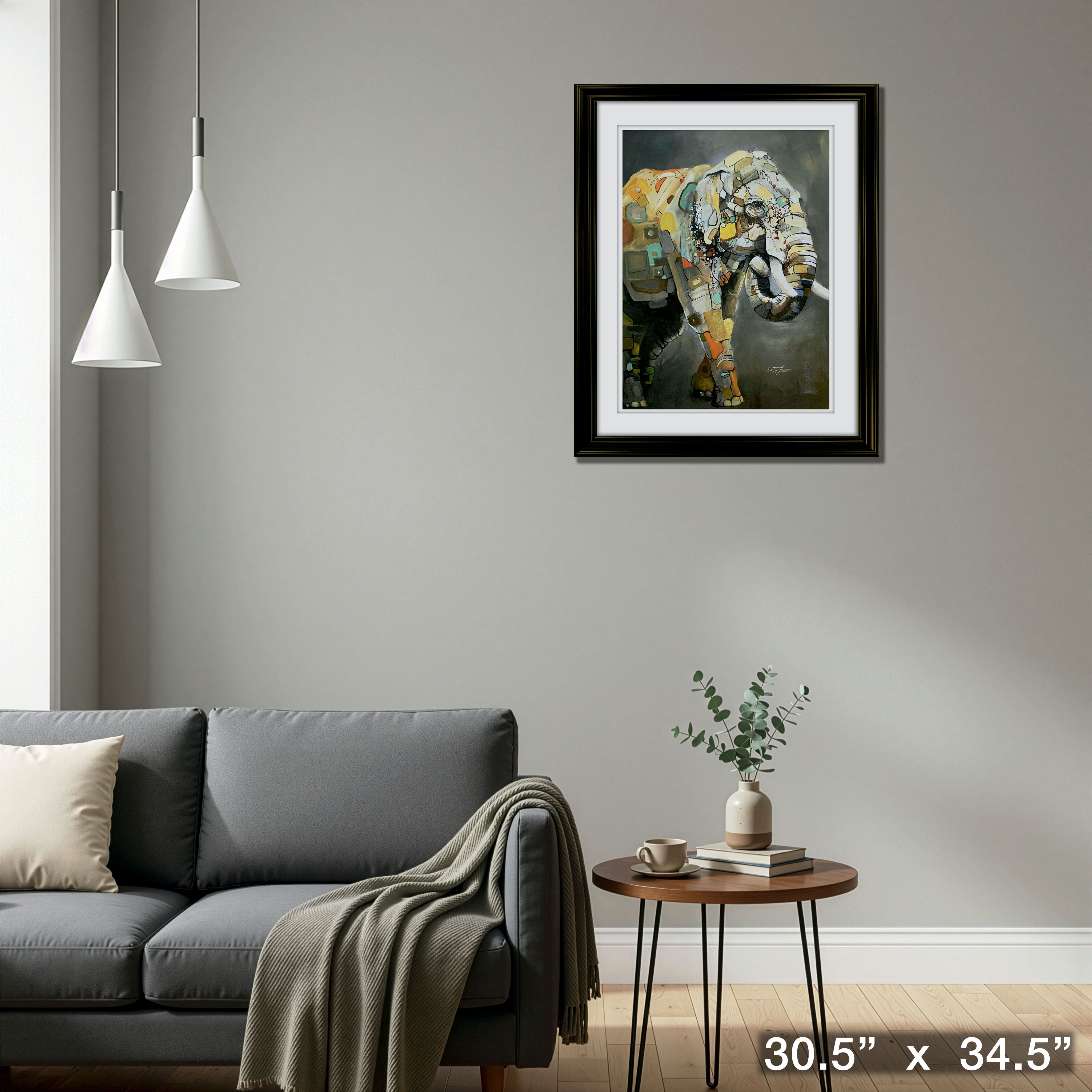 Asian Elephant Framed Print 20" x 26" by Britt Freda 30.5" x 34.5"