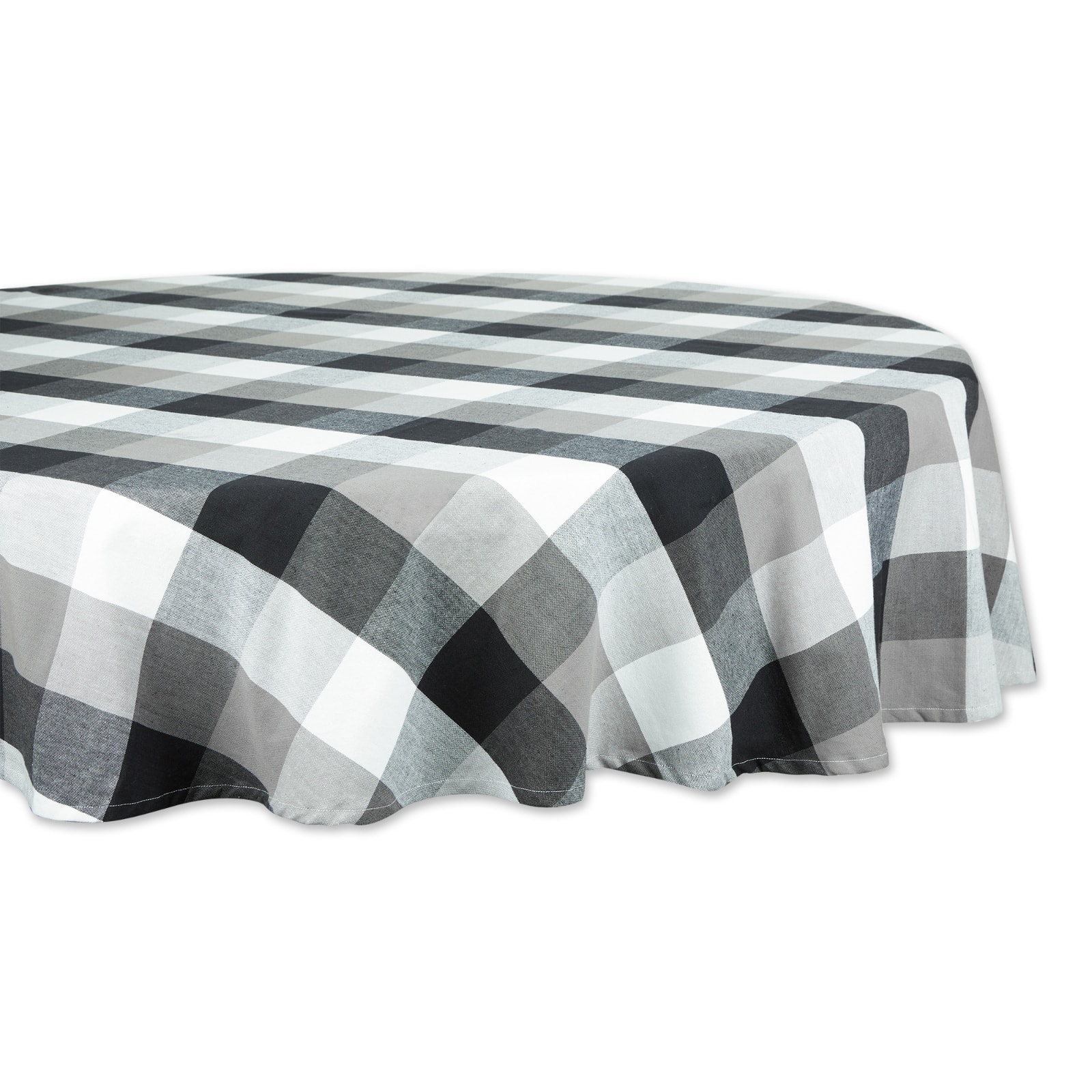 DII® 70" Round Tri Color Check Tablecloth