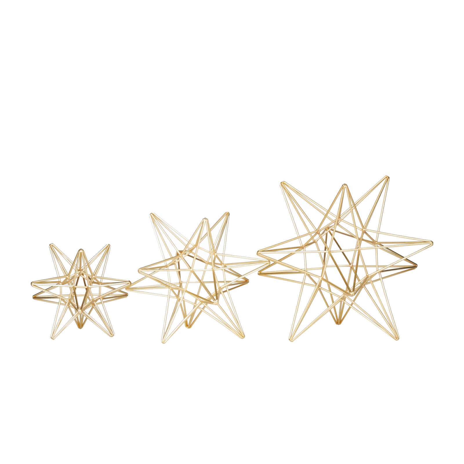 CosmoLiving by Cosmopolitan Set of 3 Gold Iron Glam Sculpture, 12" x 13" x 14"