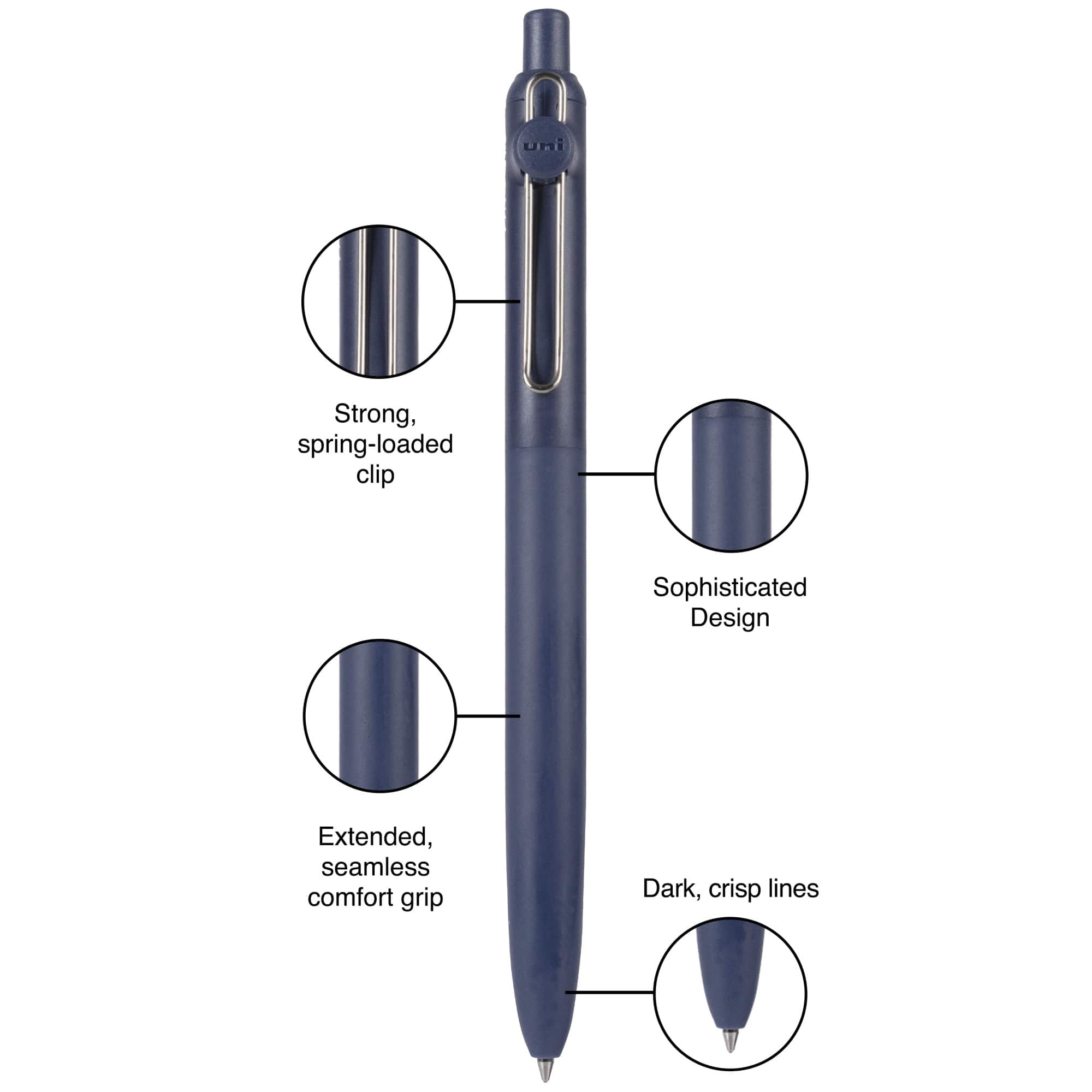 uniball™ Zento Zen Collection 0.7mm Medium Point Black Ink Retractable Gel Pen Set