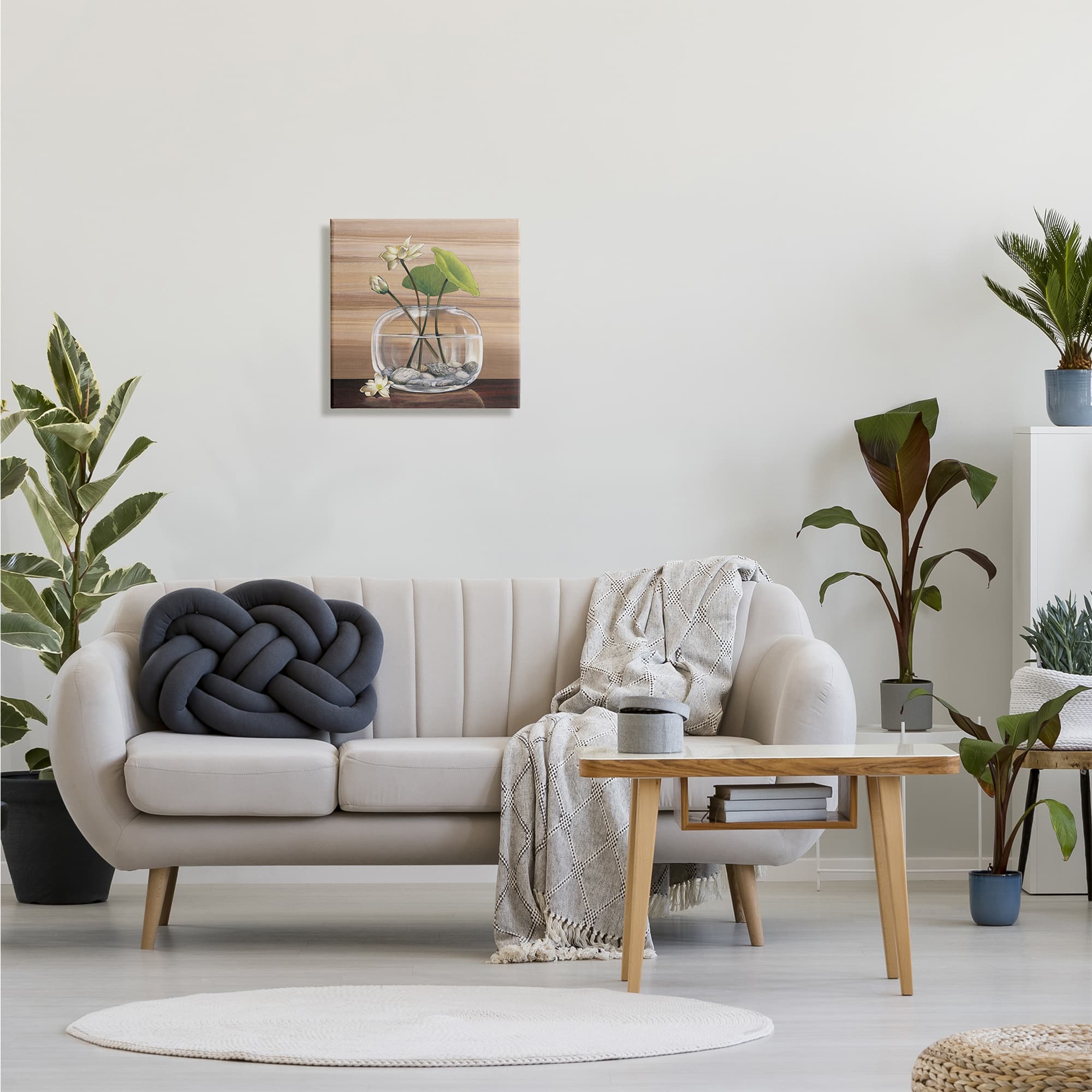 Stupell Industries White Water Lilies and Lilypad In Vase Still-Life Canvas Wall Art