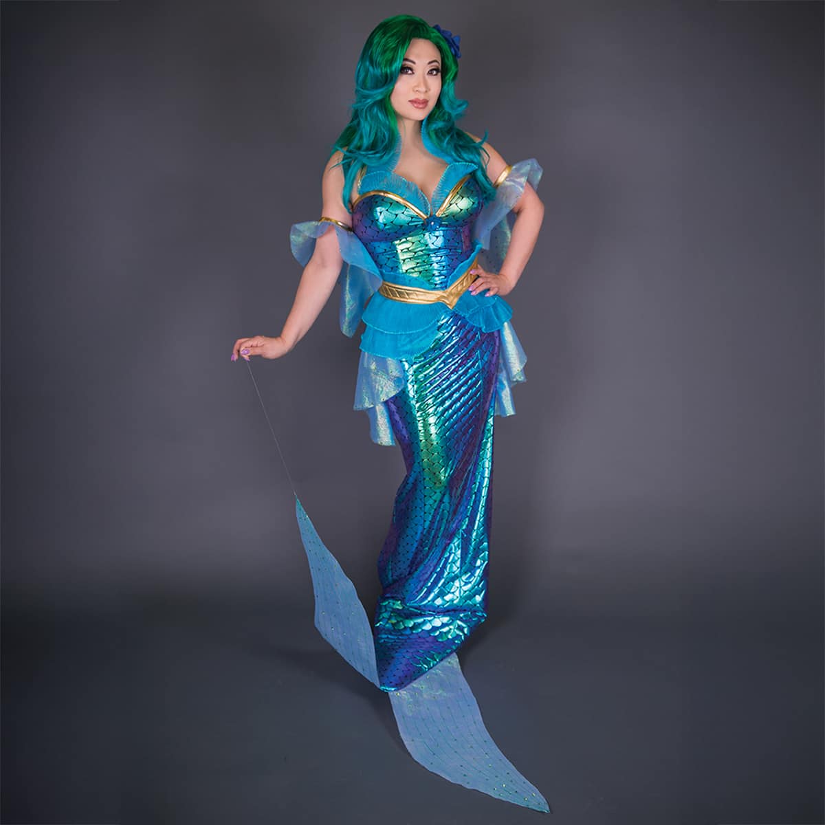 Cosplay by Yaya Han Oil Slick Mermaid Scales All Way Stretch Jersey Fabric