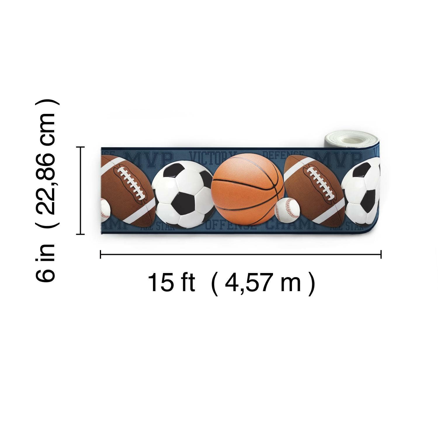 RoomMates Sports Balls Peel & Stick Border