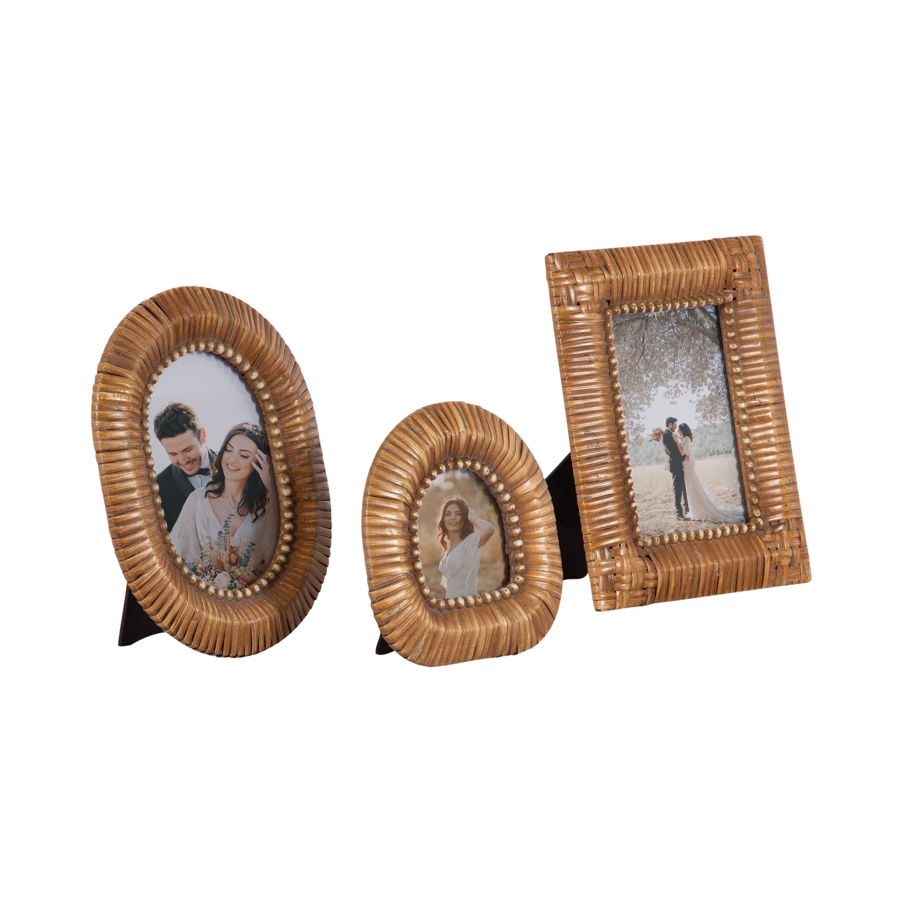 Kate and Laurel Rahfy Natural Tabletop Picture Frames Set