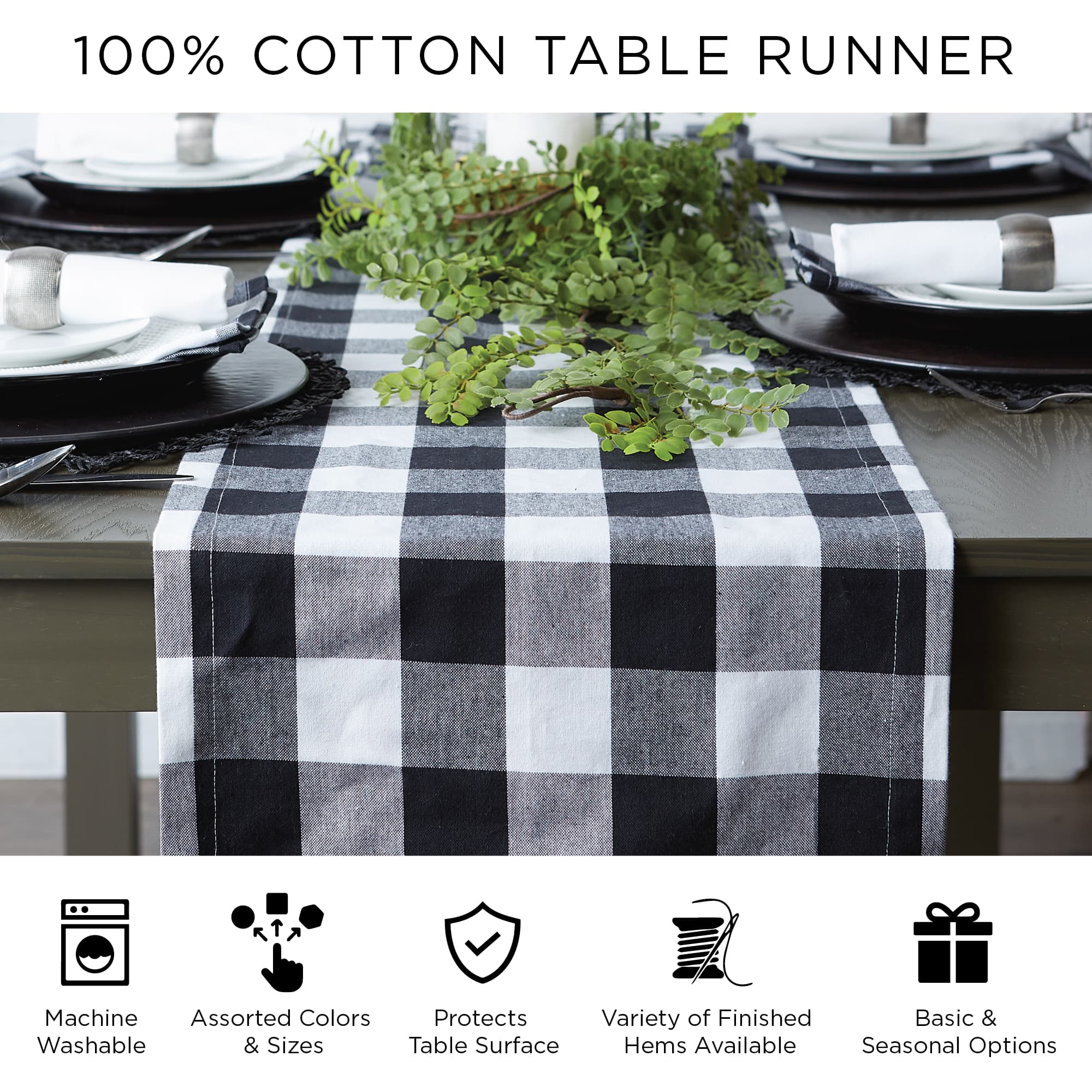 DII® 72" Conversation Hearts Print Table Runner