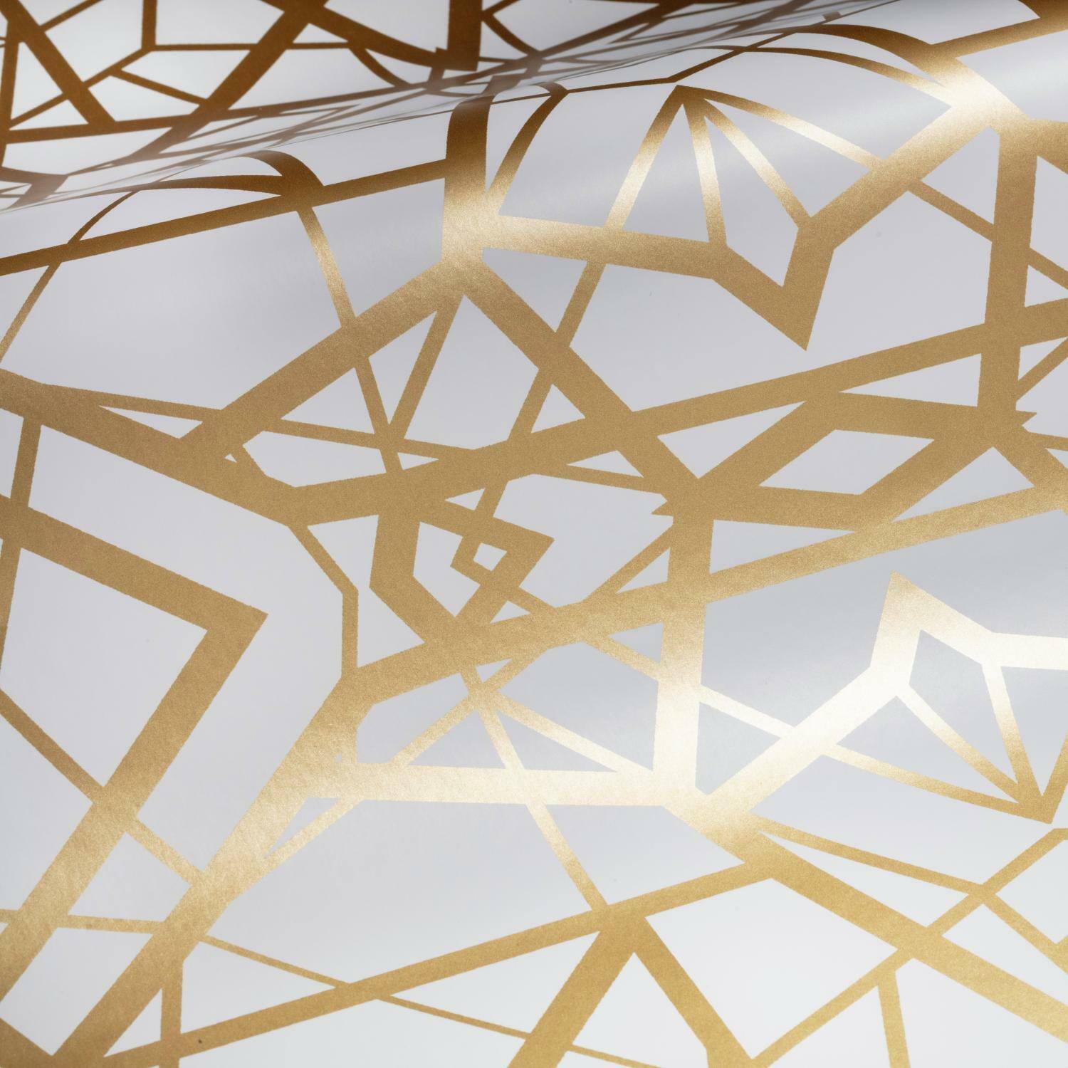 RoomMates White & Gold Shatter Geometric Peel & Stick Wallpaper