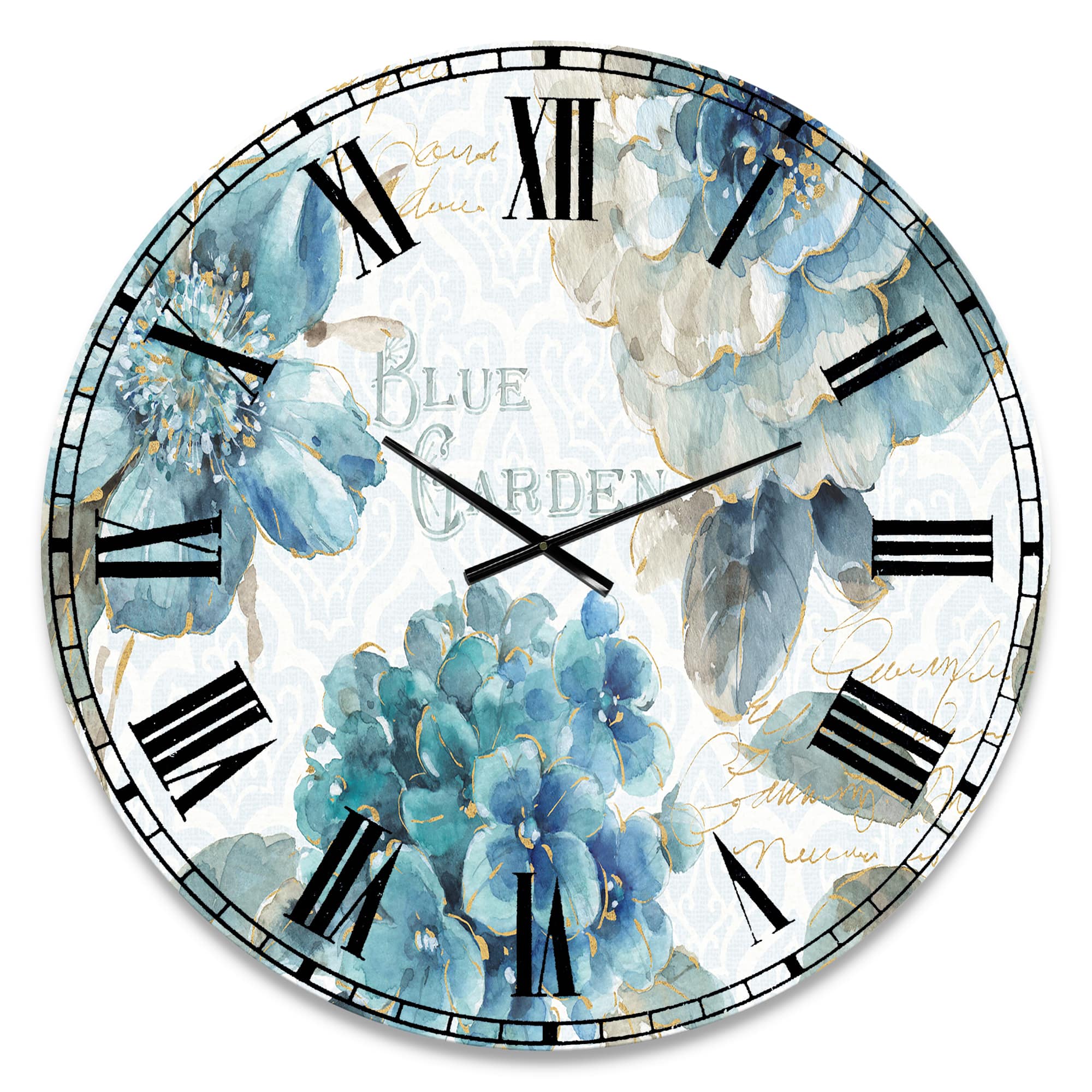 Designart 'My Greenhouse Cottage Flowers I Traditional Wall Clock