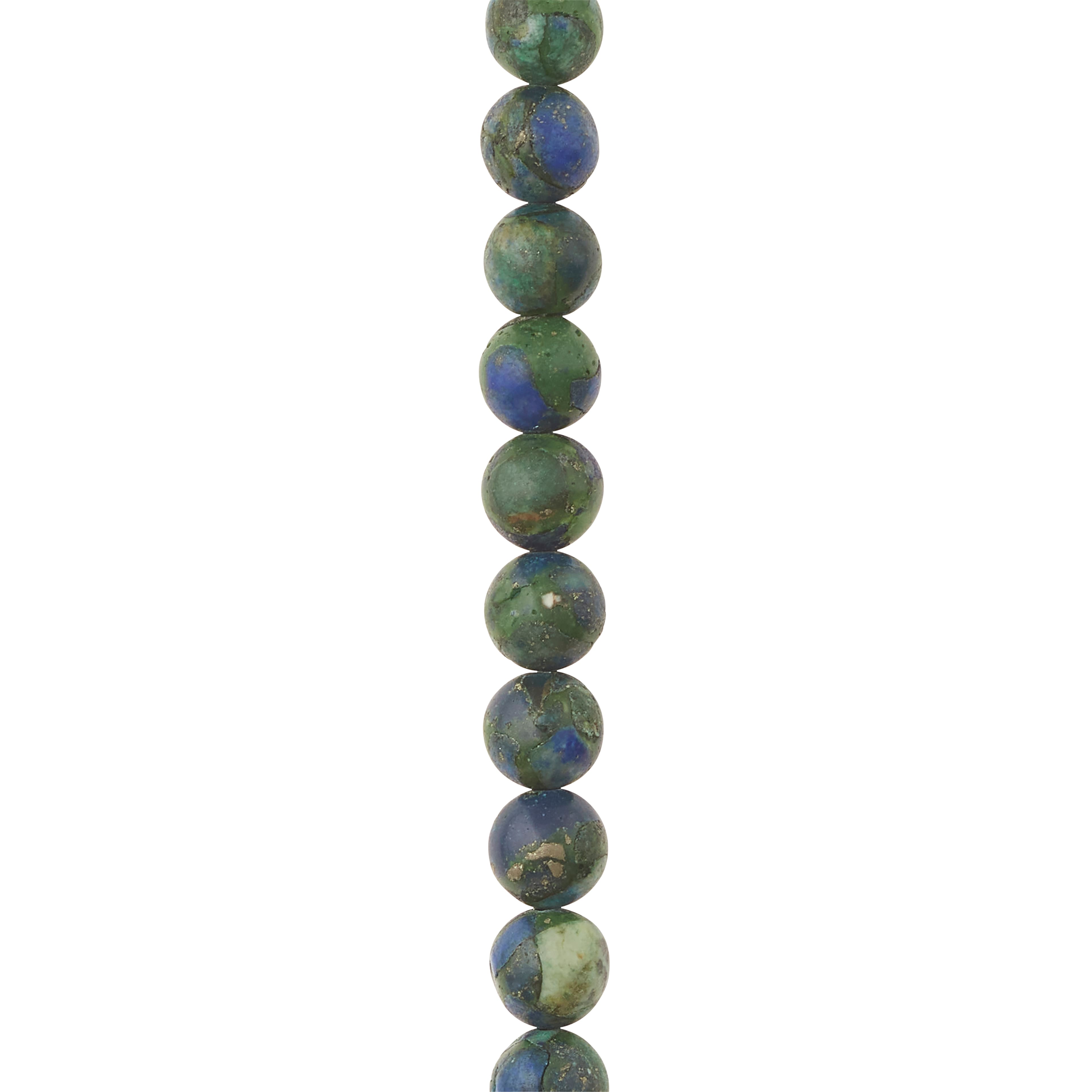 12 Pack: Green & Blue Chryscolla Round Beads, 8mm by Bead Landing®