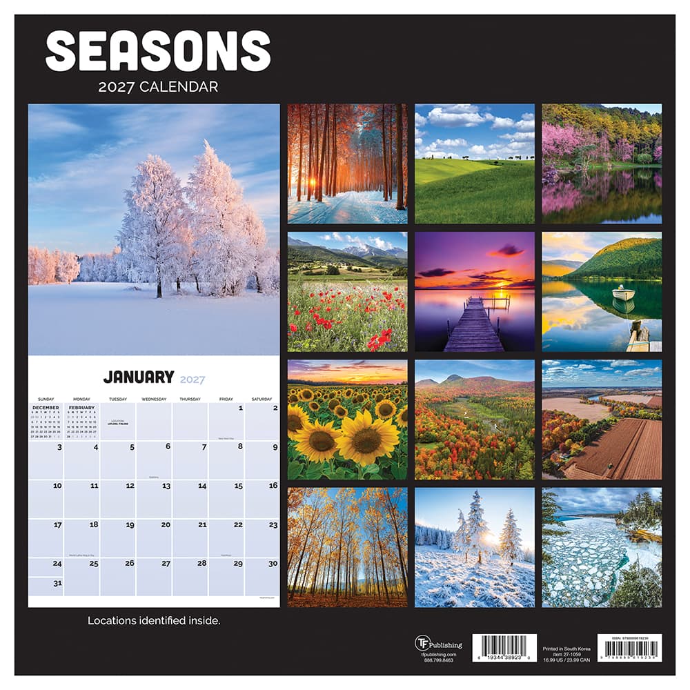 2027 Seasons Wall Calendar